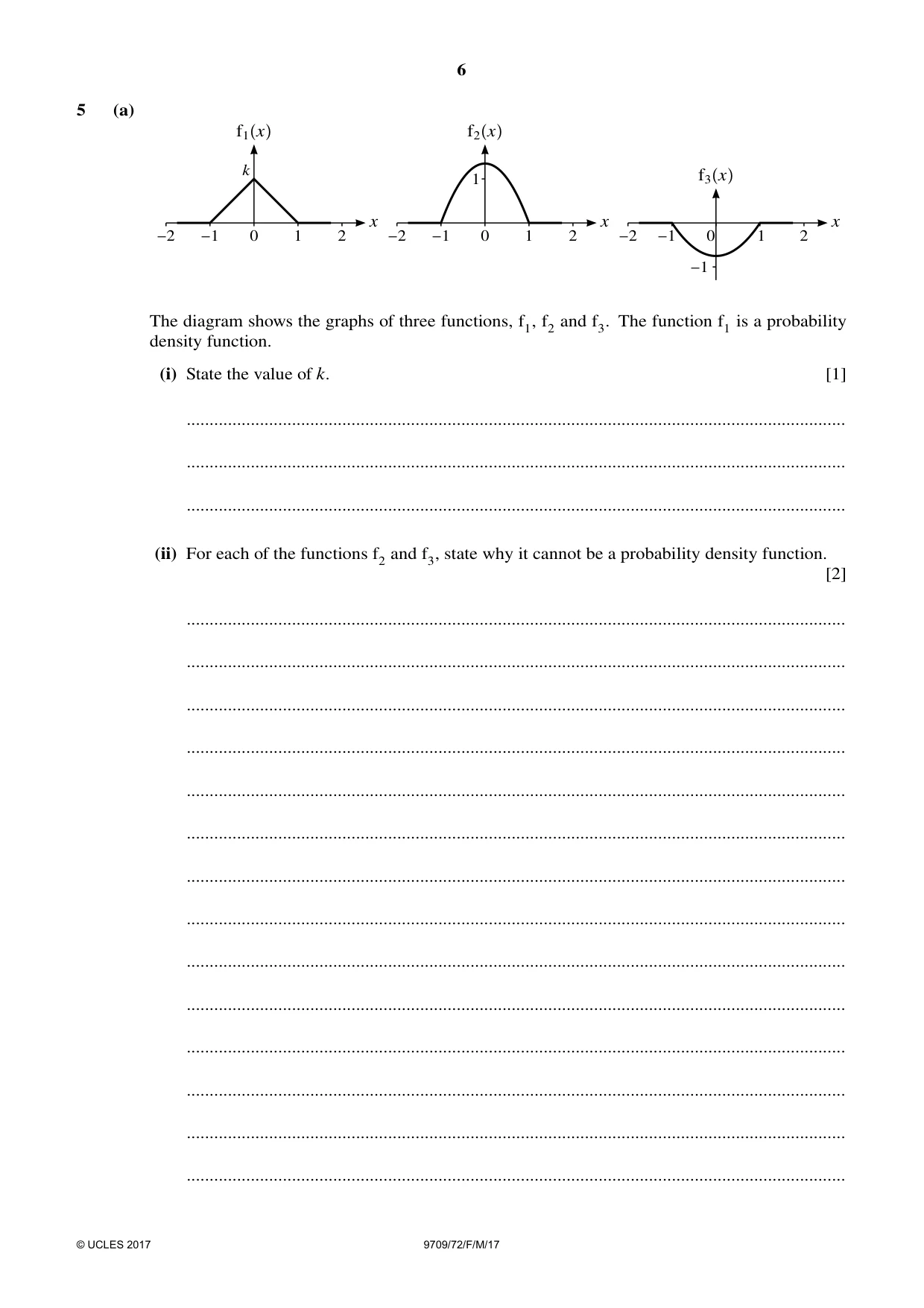 Cambridge A Level Mathematics 9709 2017 Feb/March Paper 7 · Variant 2 question paper, page 6 of 12