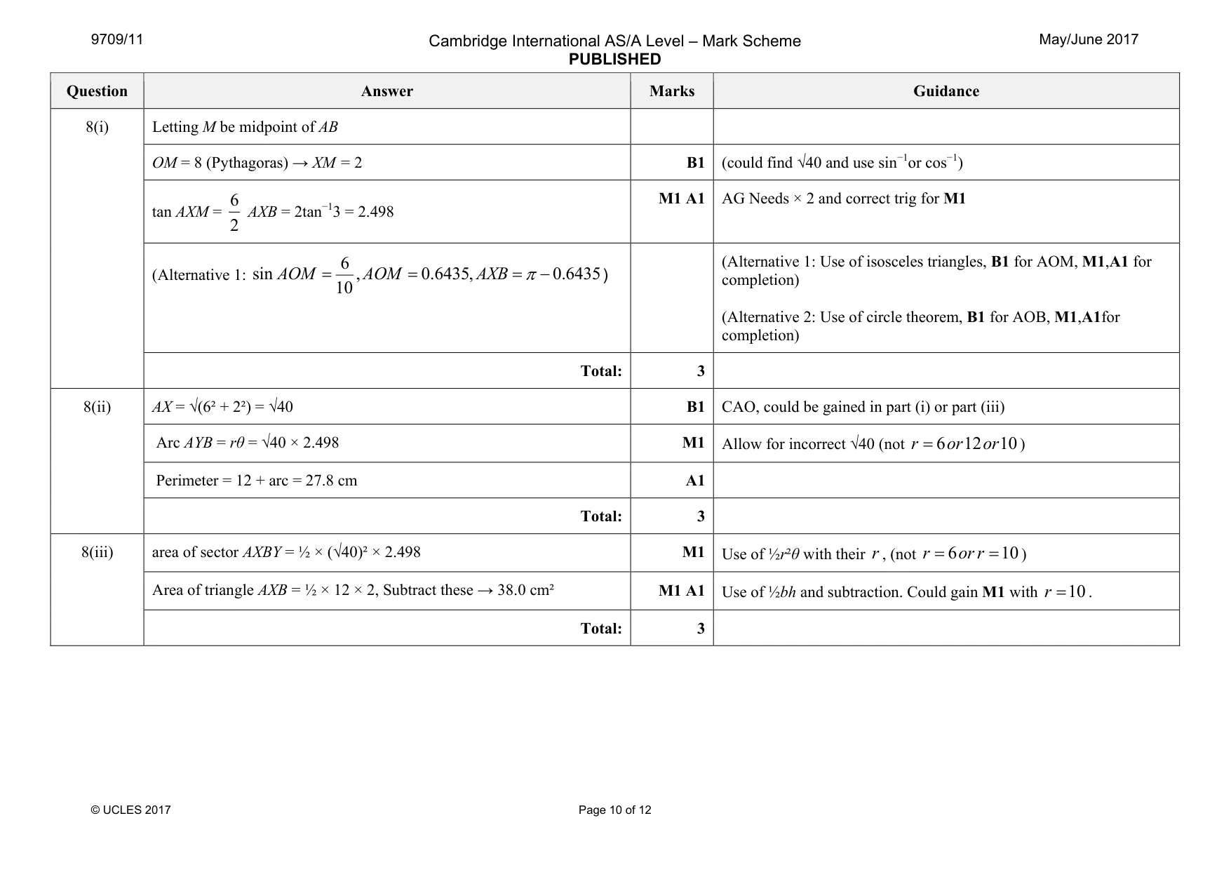 Mark scheme, page 10 of 12