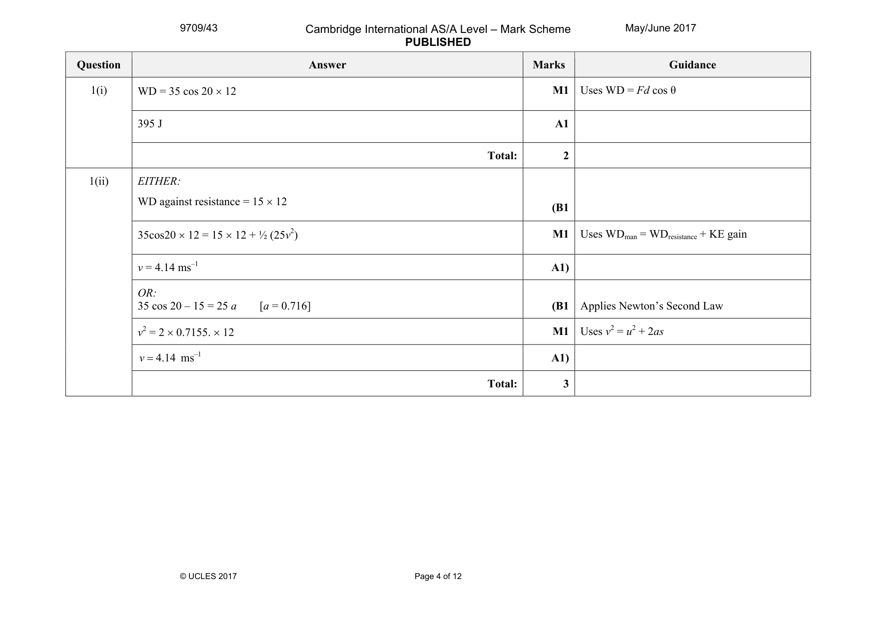 Mark scheme, page 4 of 12