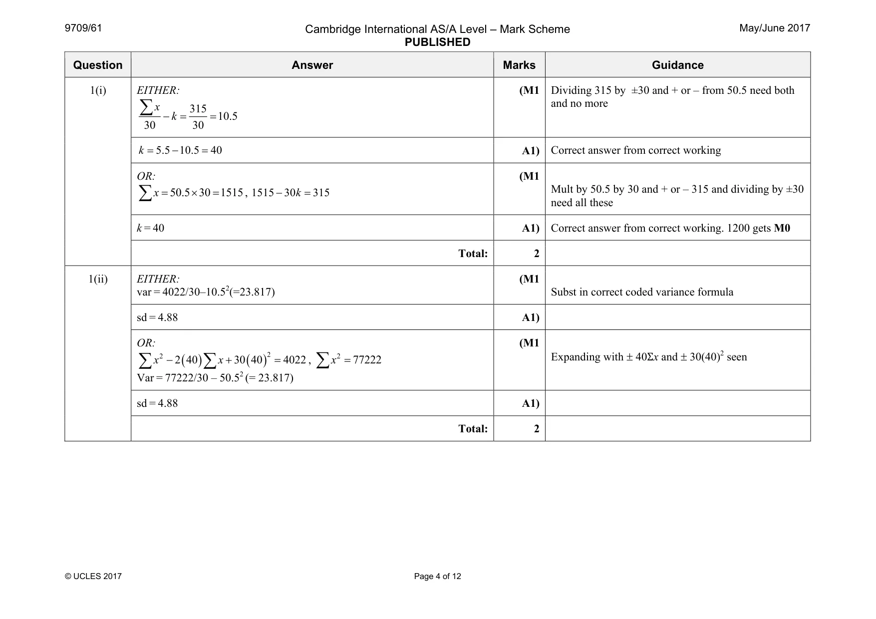 Mark scheme, page 4 of 12