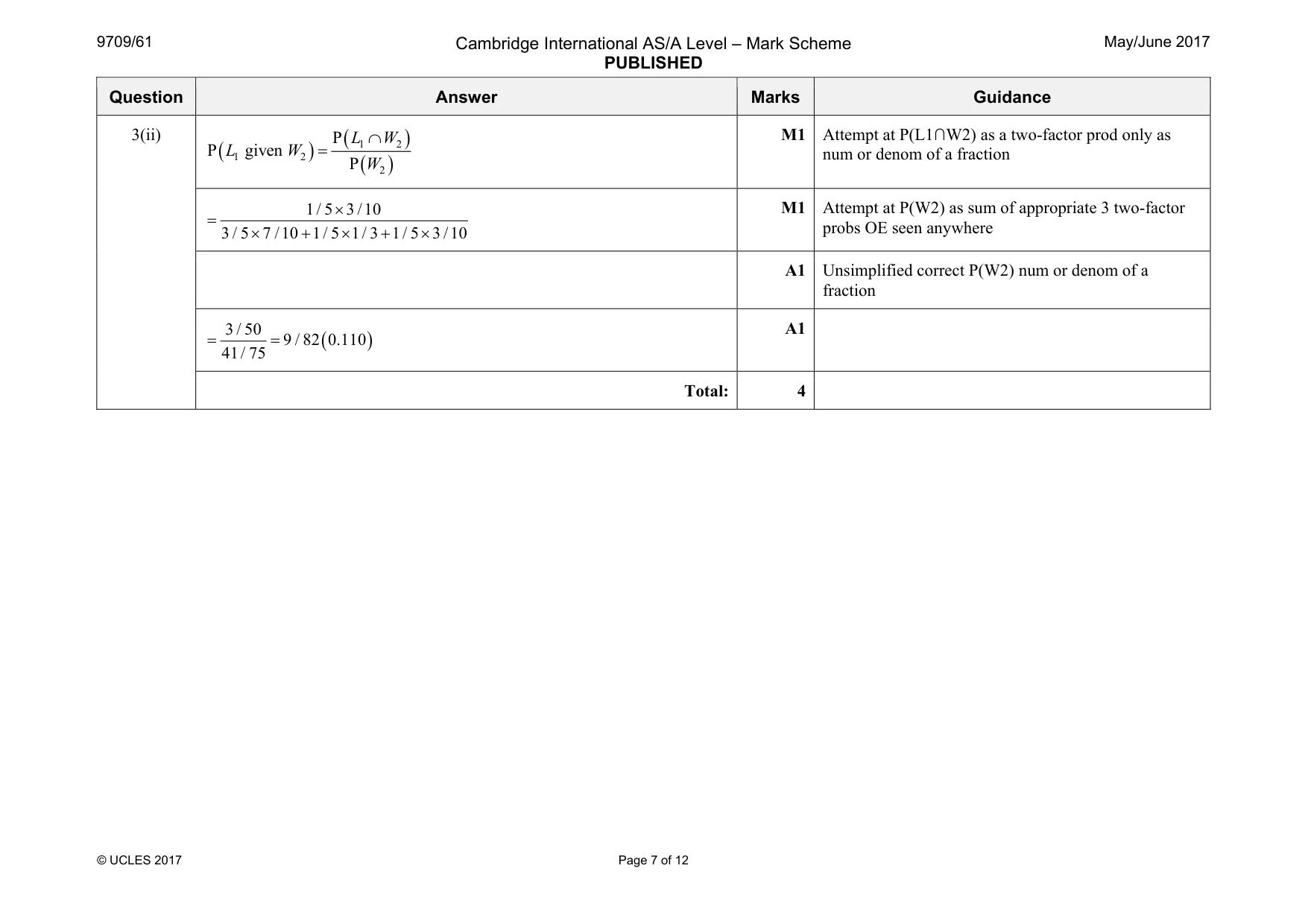 Mark scheme, page 7 of 12
