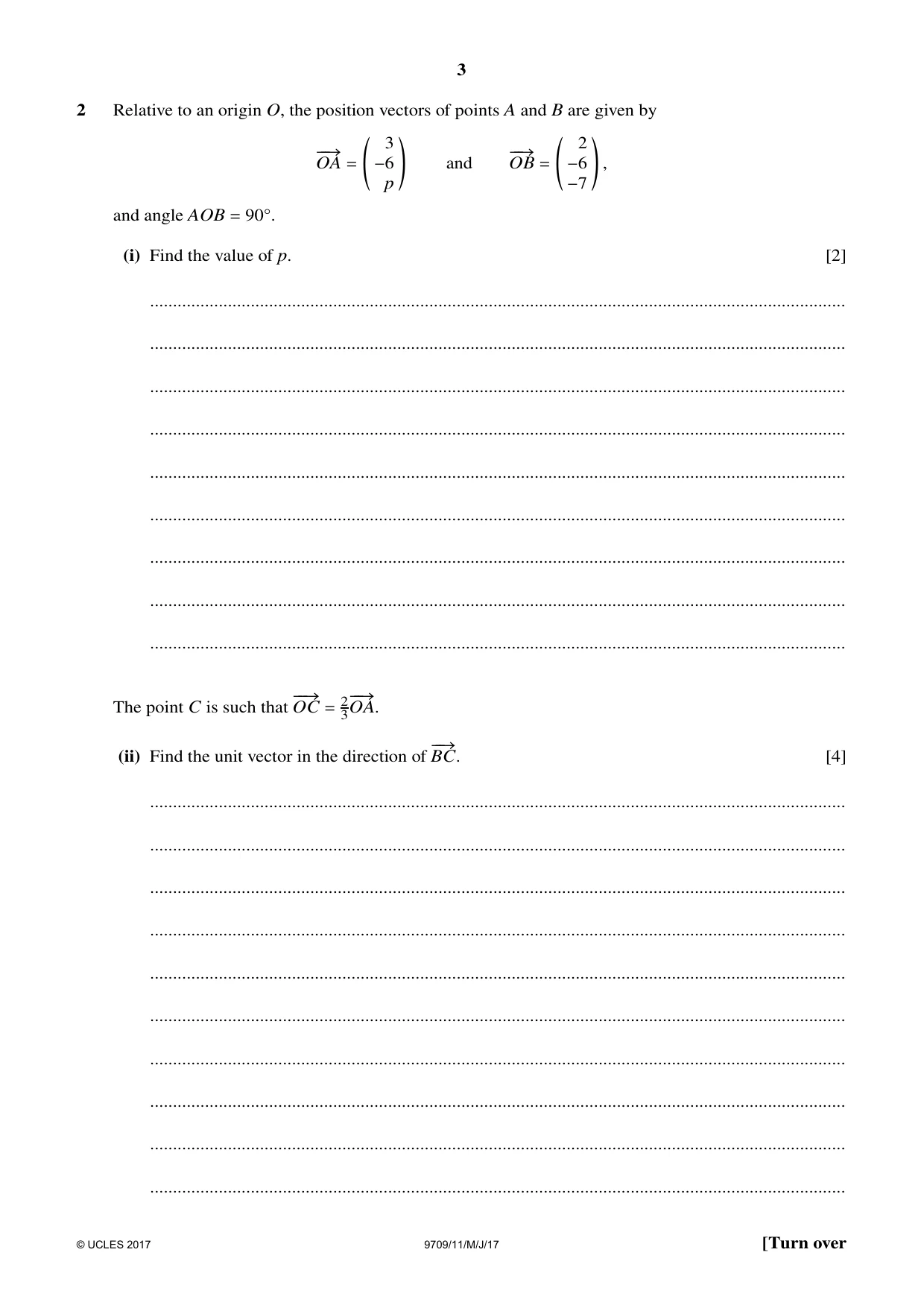 Cambridge A Level Mathematics 9709 2017 May/June Paper 1 · Variant 1 question paper, page 3 of 20