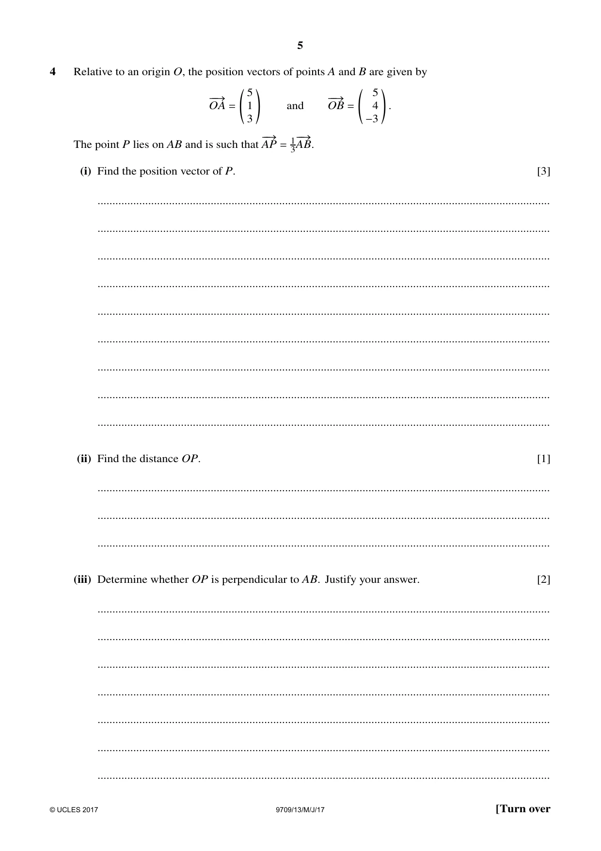 Cambridge A Level Mathematics 9709 2017 May/June Paper 1 · Variant 3 question paper, page 5 of 20