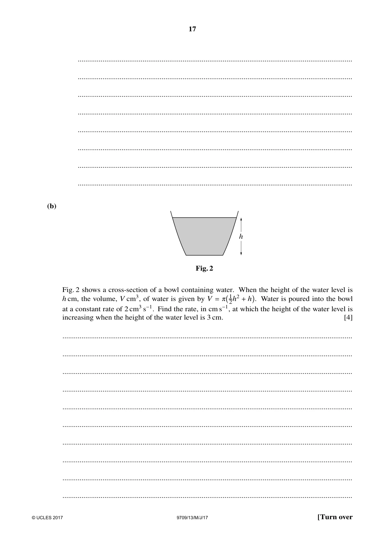 Cambridge A Level Mathematics 9709 2017 May/June Paper 1 · Variant 3 question paper, page 17 of 20