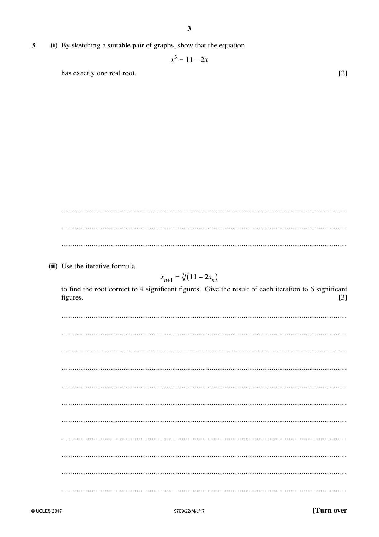 Cambridge A Level Mathematics 9709 2017 May/June Paper 2 · Variant 2 question paper, page 3 of 12