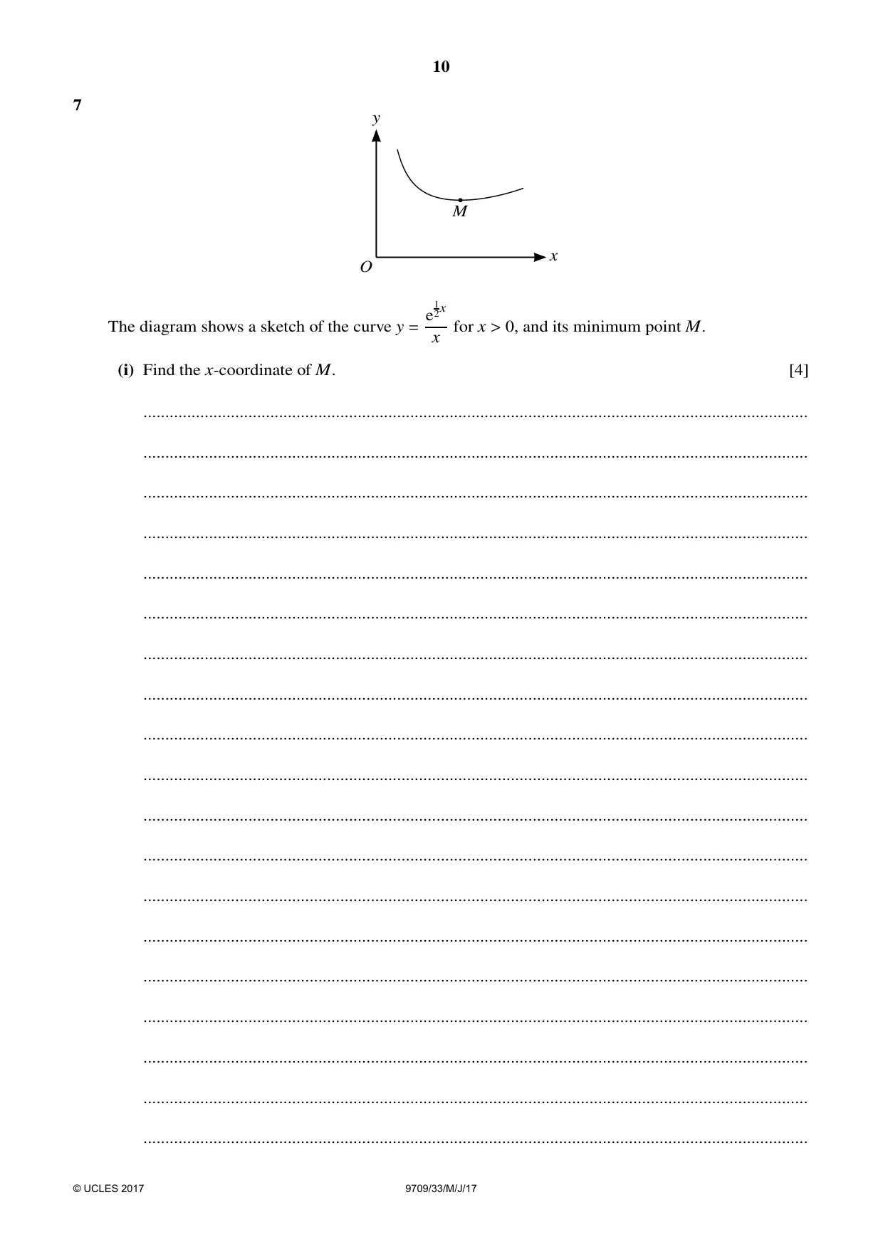 Cambridge A Level Mathematics 9709 2017 May/June Paper 3 · Variant 3 question paper, page 10 of 20