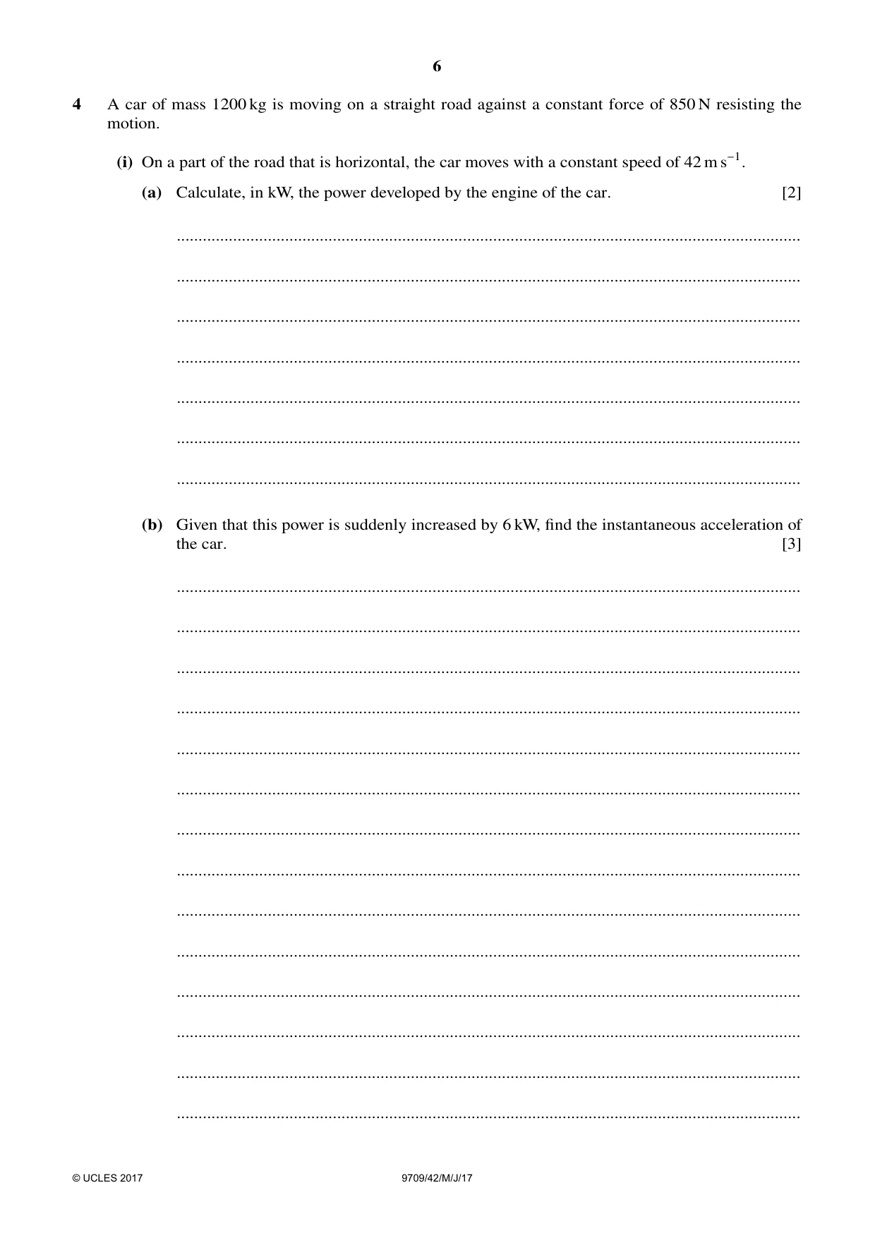 Cambridge A Level Mathematics 9709 2017 May/June Paper 4 · Variant 2 question paper, page 6 of 12
