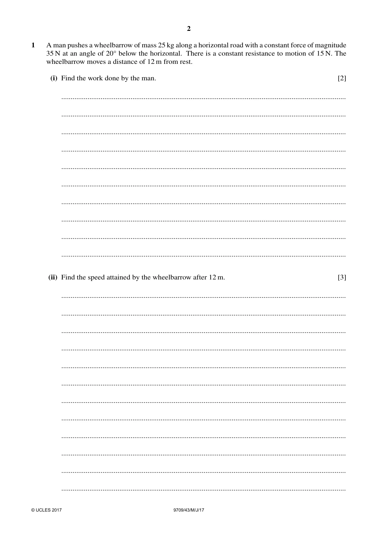 Cambridge A Level Mathematics 9709 2017 May/June Paper 4 · Variant 3 question paper, page 2 of 12