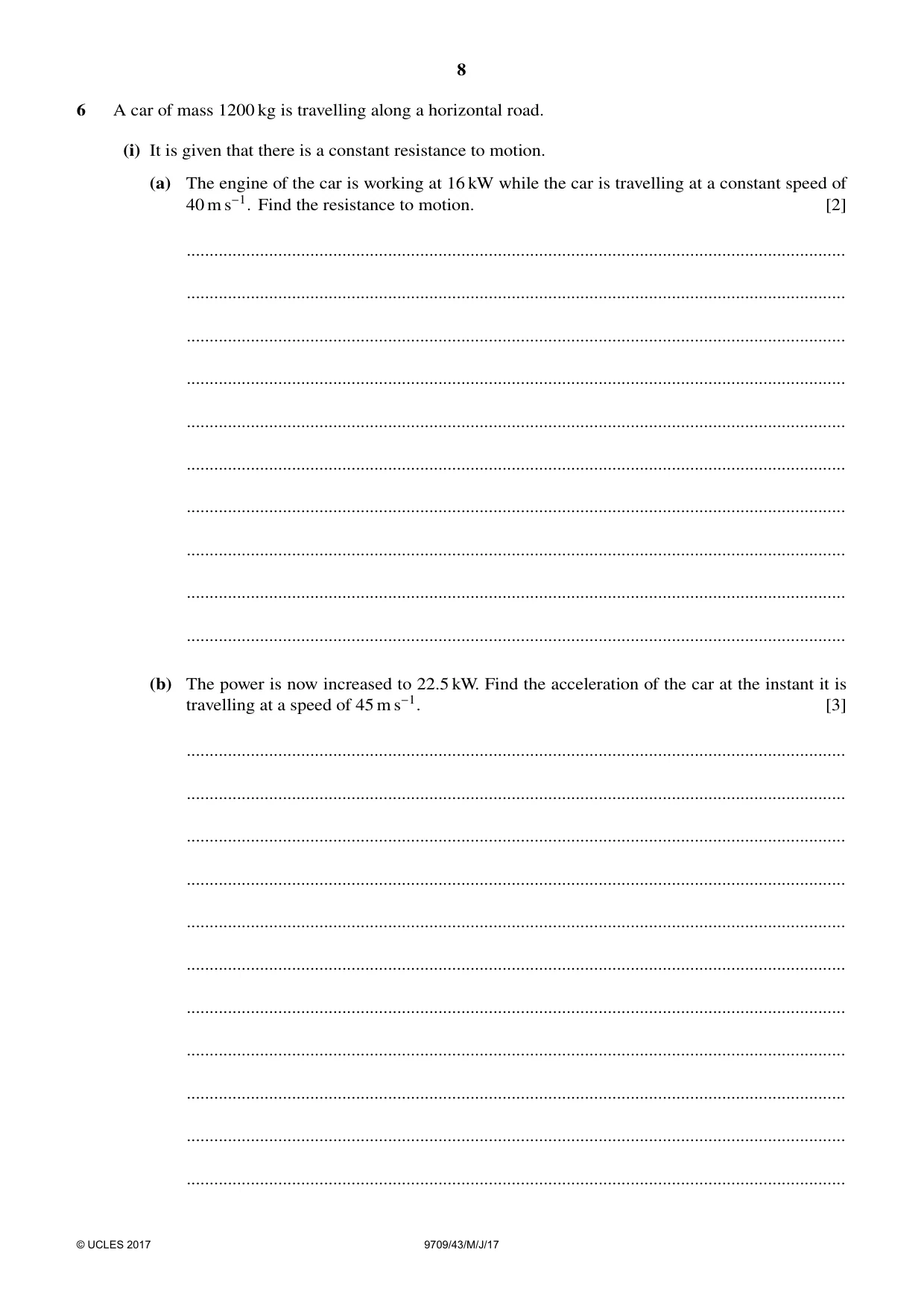 Cambridge A Level Mathematics 9709 2017 May/June Paper 4 · Variant 3 question paper, page 8 of 12