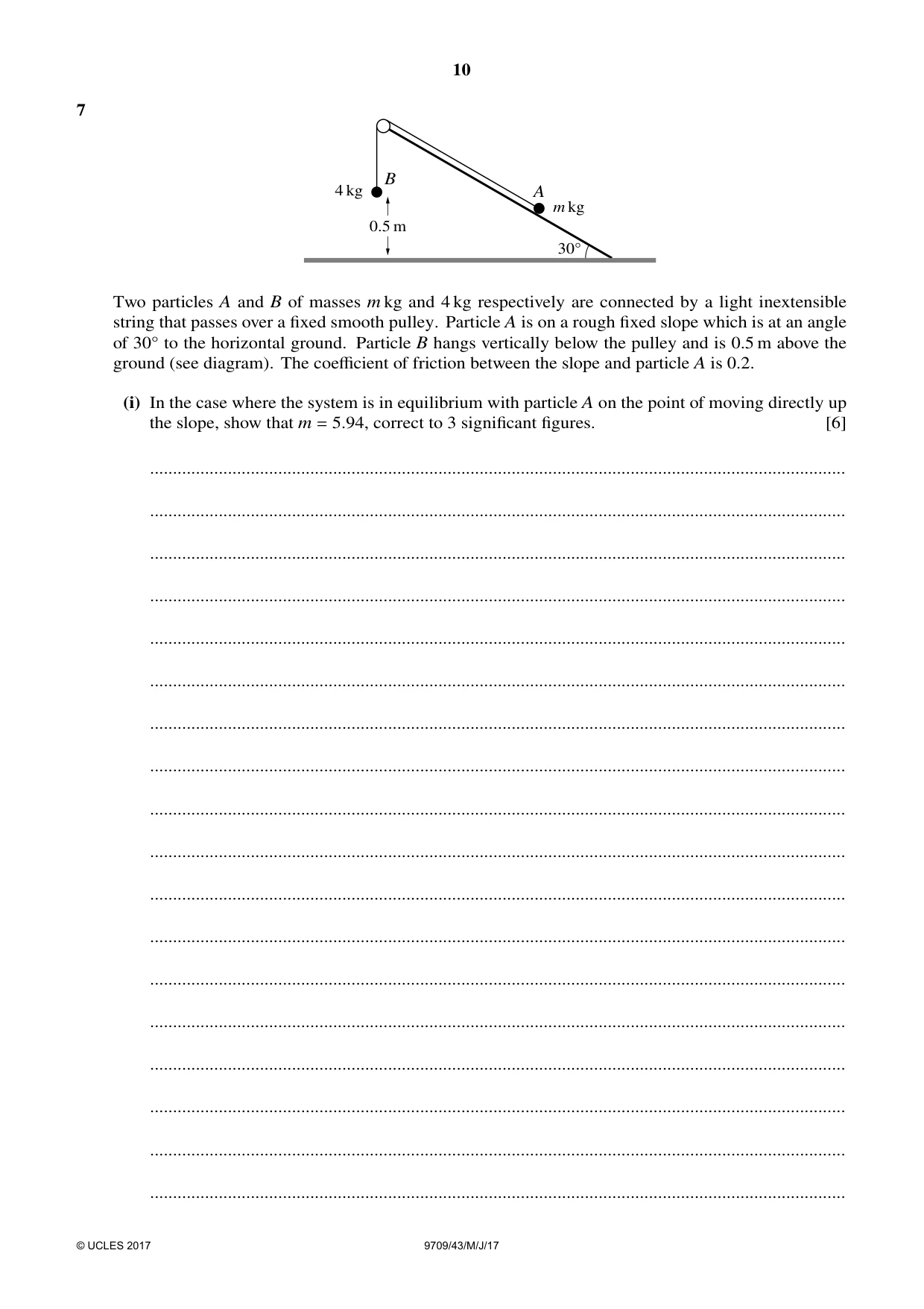 Cambridge A Level Mathematics 9709 2017 May/June Paper 4 · Variant 3 question paper, page 10 of 12
