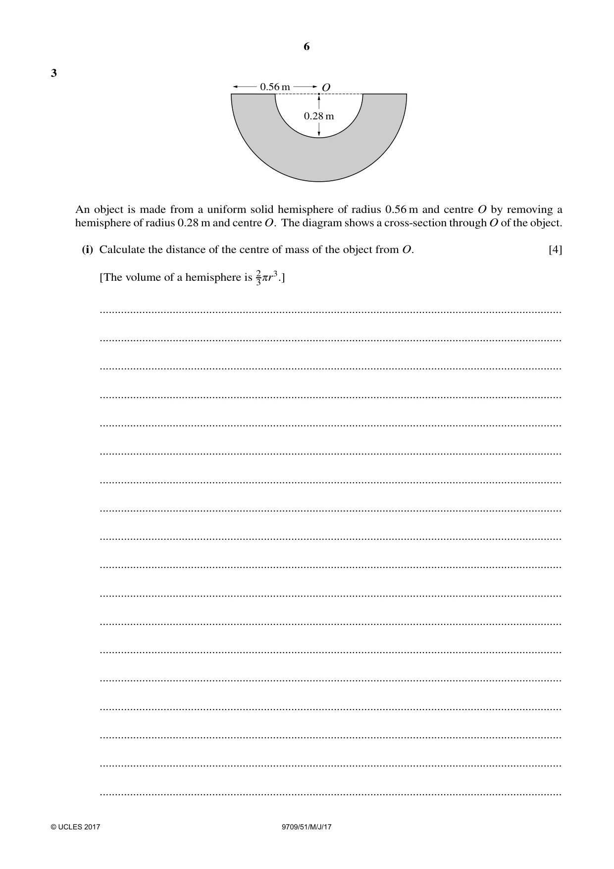 Cambridge A Level Mathematics 9709 2017 May/June Paper 5 · Variant 1 question paper, page 6 of 16
