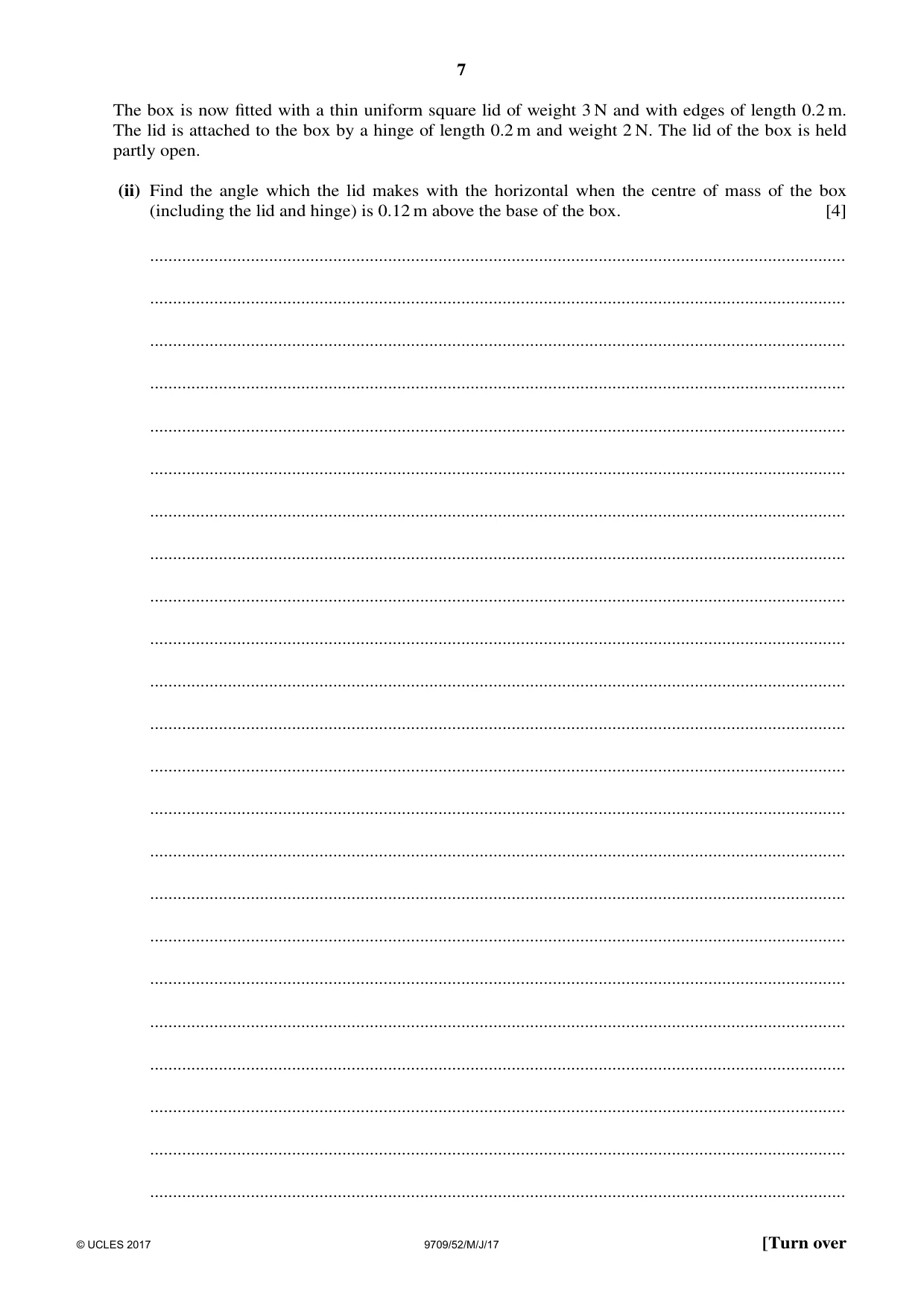 Cambridge A Level Mathematics 9709 2017 May/June Paper 5 · Variant 2 question paper, page 7 of 16