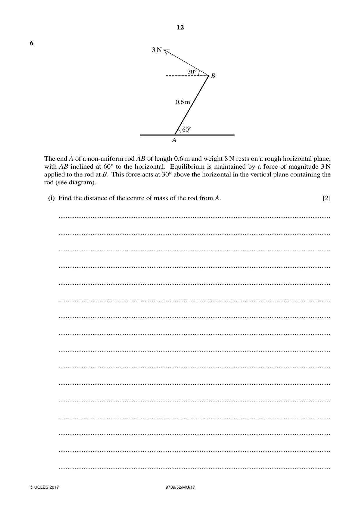 Cambridge A Level Mathematics 9709 2017 May/June Paper 5 · Variant 2 question paper, page 12 of 16