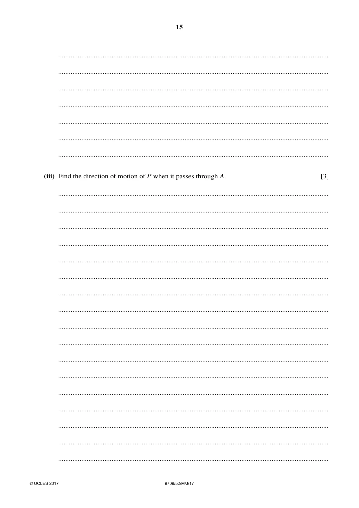 Cambridge A Level Mathematics 9709 2017 May/June Paper 5 · Variant 2 question paper, page 15 of 16