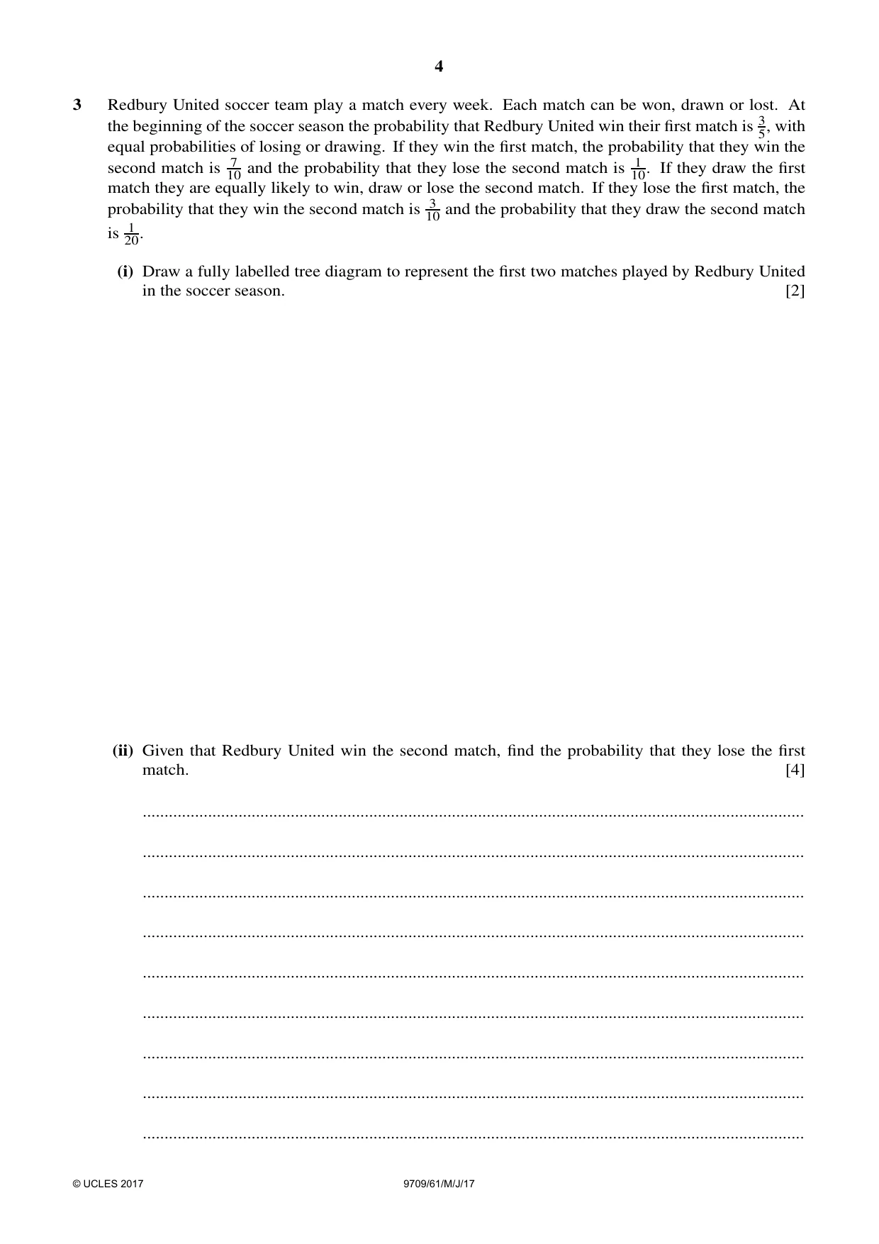 Cambridge A Level Mathematics 9709 2017 May/June Paper 6 · Variant 1 question paper, page 4 of 12