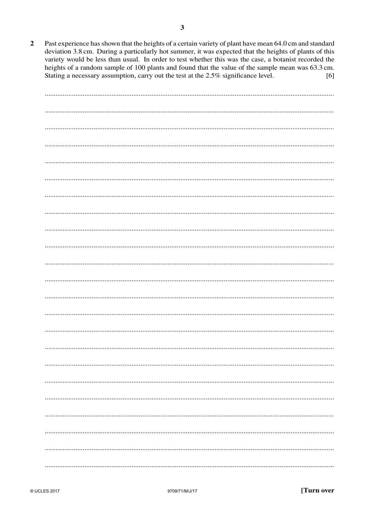 Cambridge A Level Mathematics 9709 2017 May/June Paper 7 · Variant 1 question paper, page 3 of 12