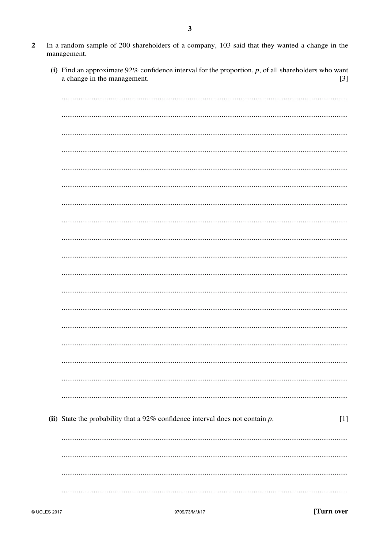 Cambridge A Level Mathematics 9709 2017 May/June Paper 7 · Variant 3 question paper, page 3 of 12