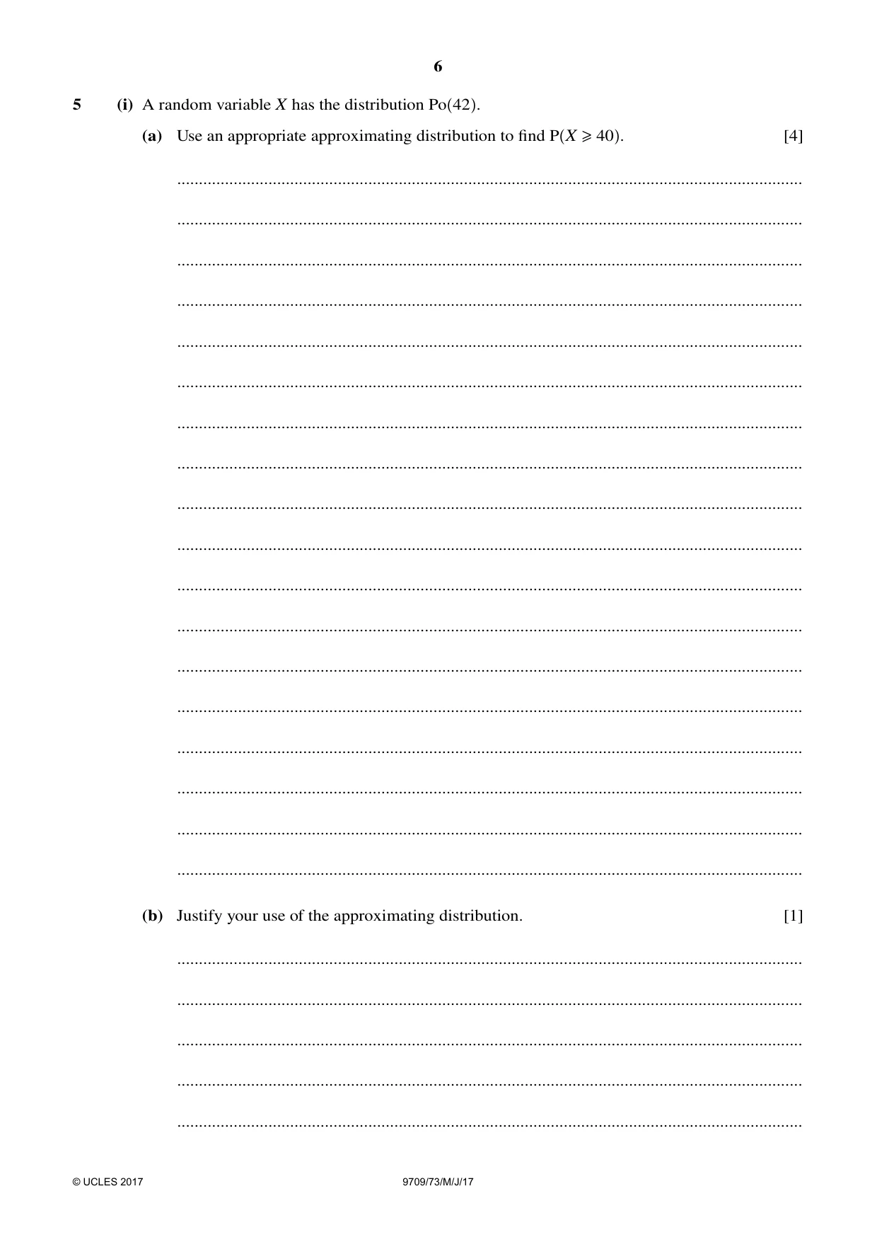 Cambridge A Level Mathematics 9709 2017 May/June Paper 7 · Variant 3 question paper, page 6 of 12