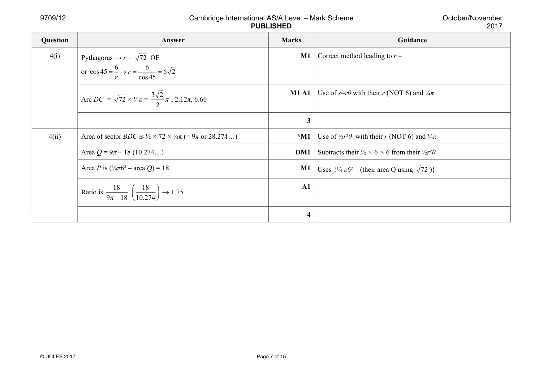 Mark scheme, page 7 of 15