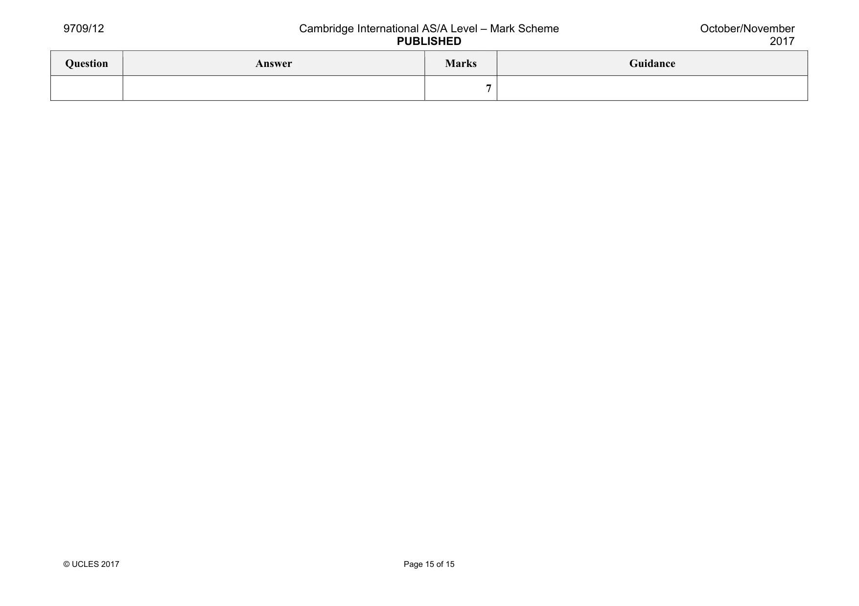 Mark scheme, page 15 of 15