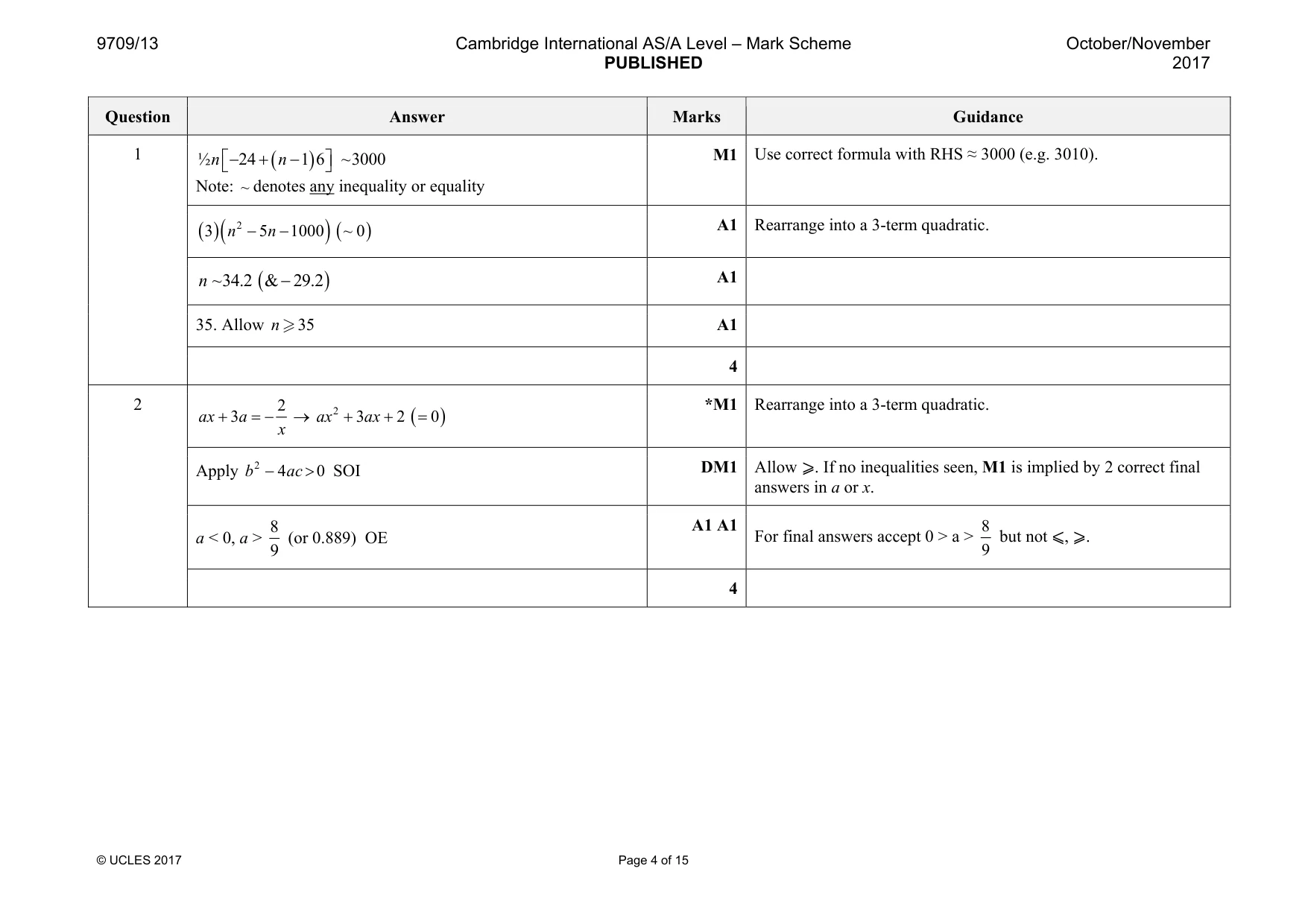 Mark scheme, page 4 of 15