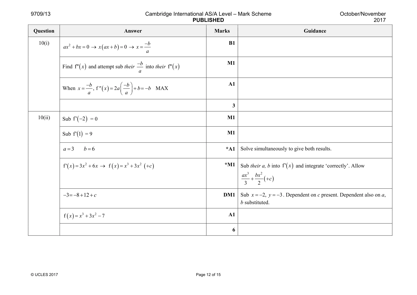 Mark scheme, page 12 of 15