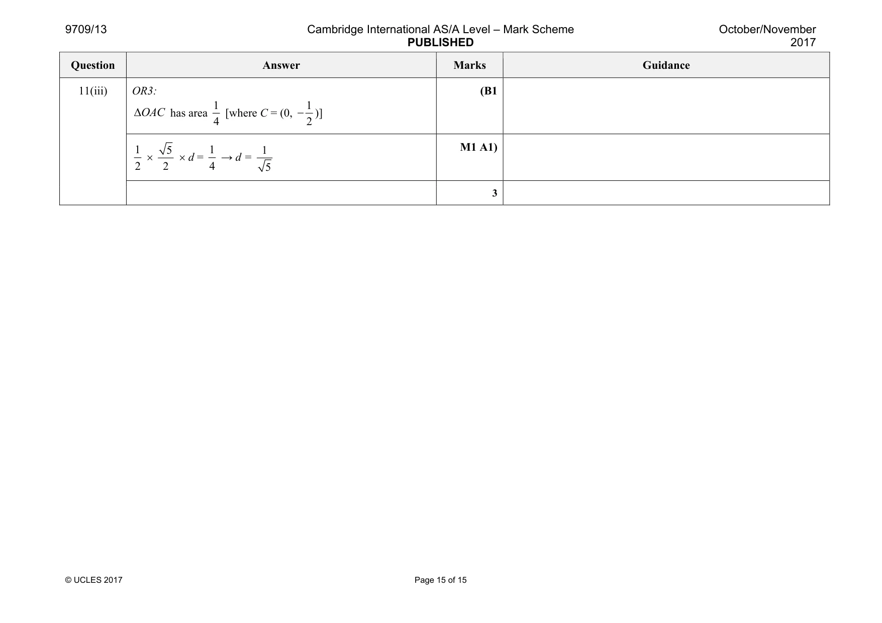 Mark scheme, page 15 of 15