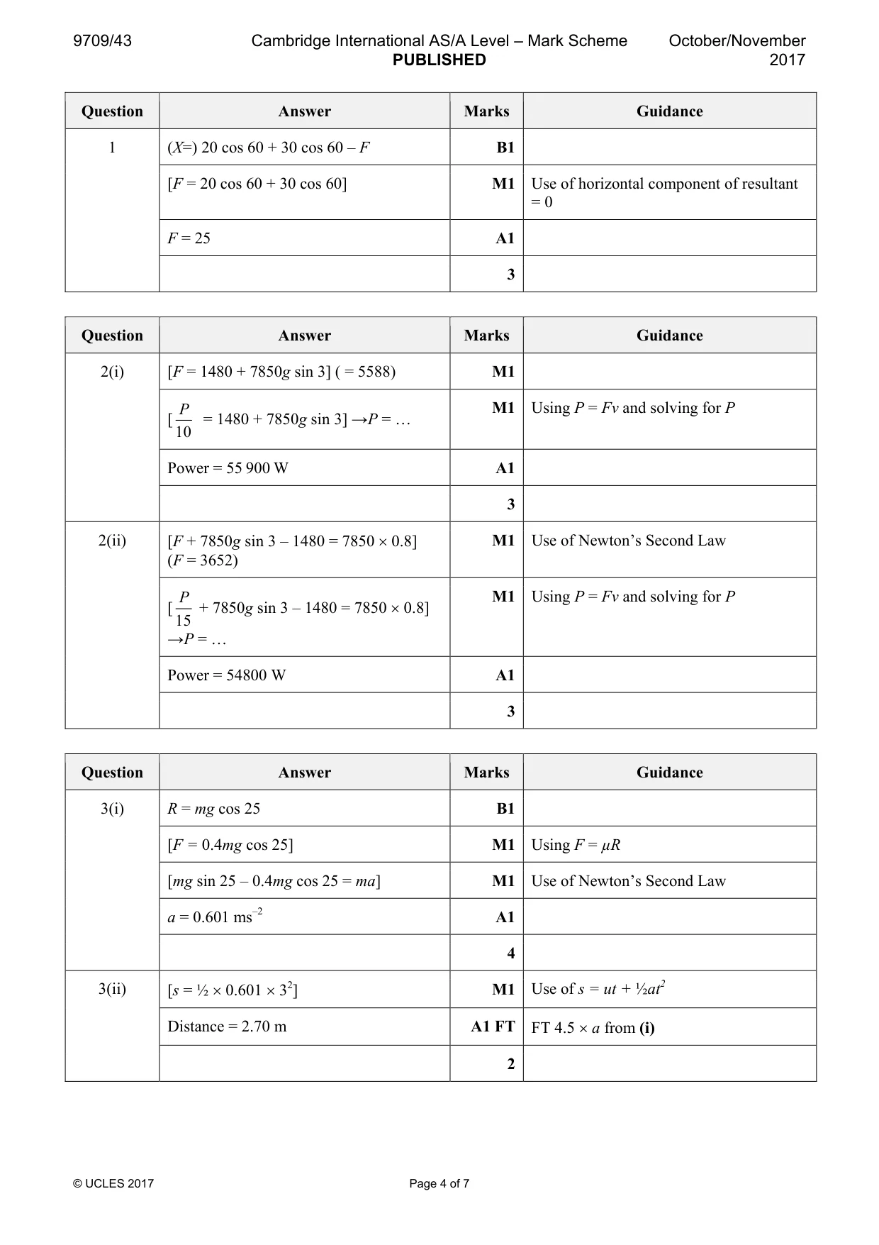 Mark scheme, page 4 of 7