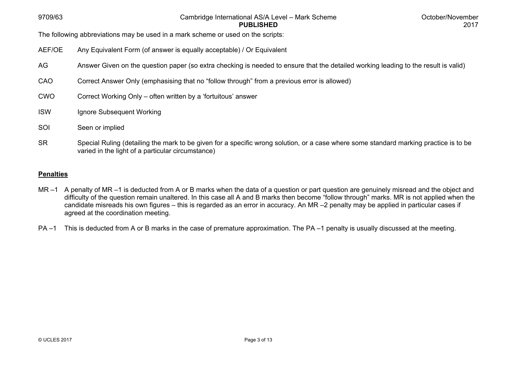 Mark scheme, page 3 of 13