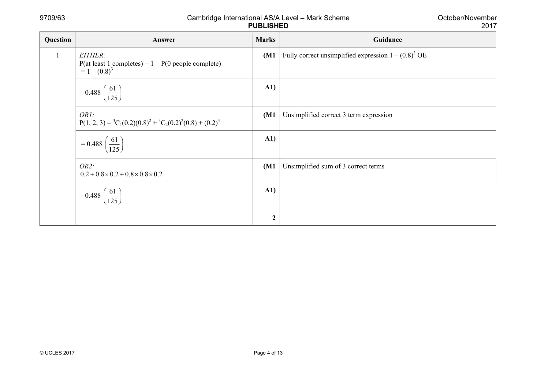 Mark scheme, page 4 of 13