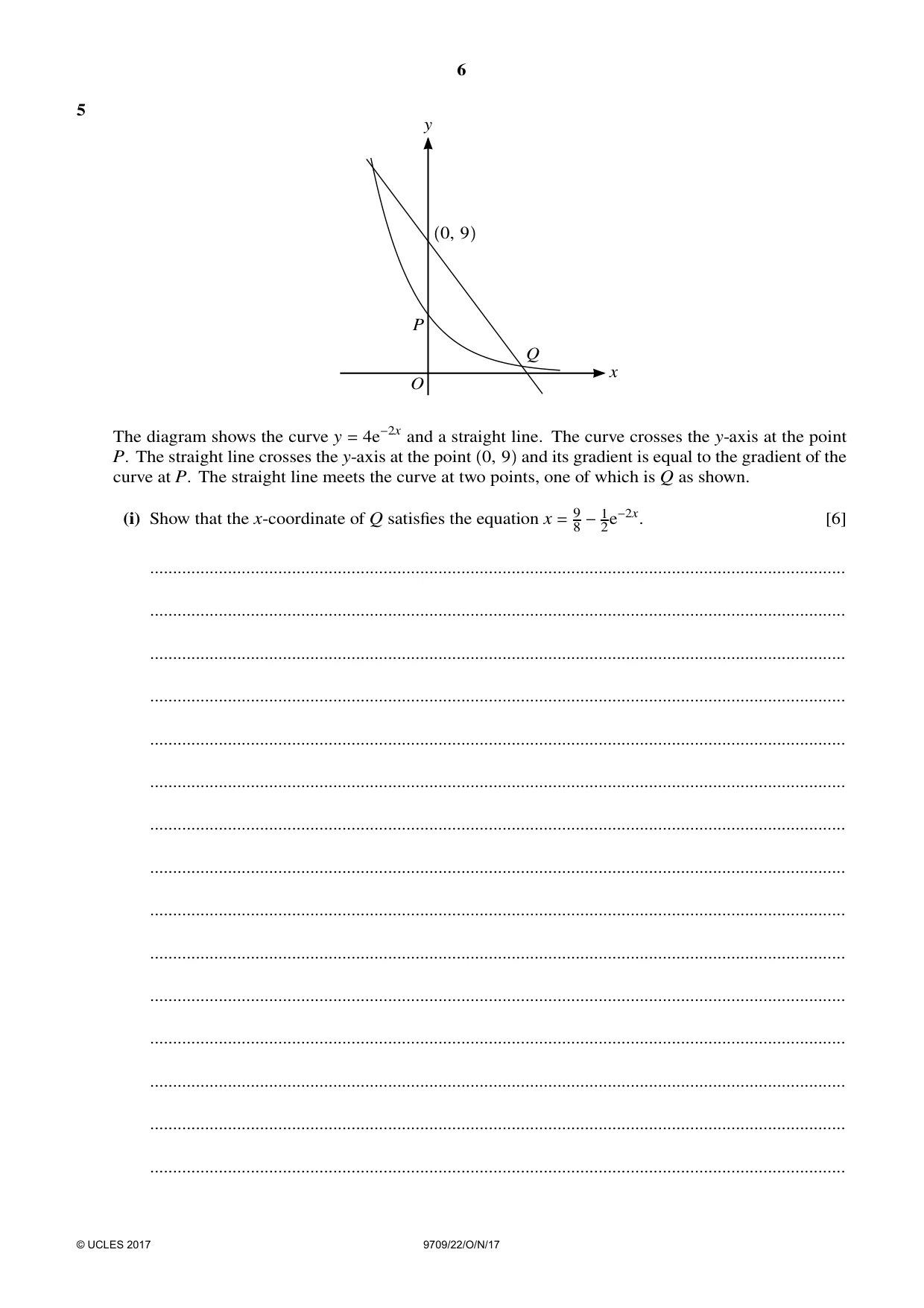 Cambridge A Level Mathematics 9709 2017 Oct/Nov Paper 2 · Variant 2 question paper, page 6 of 12