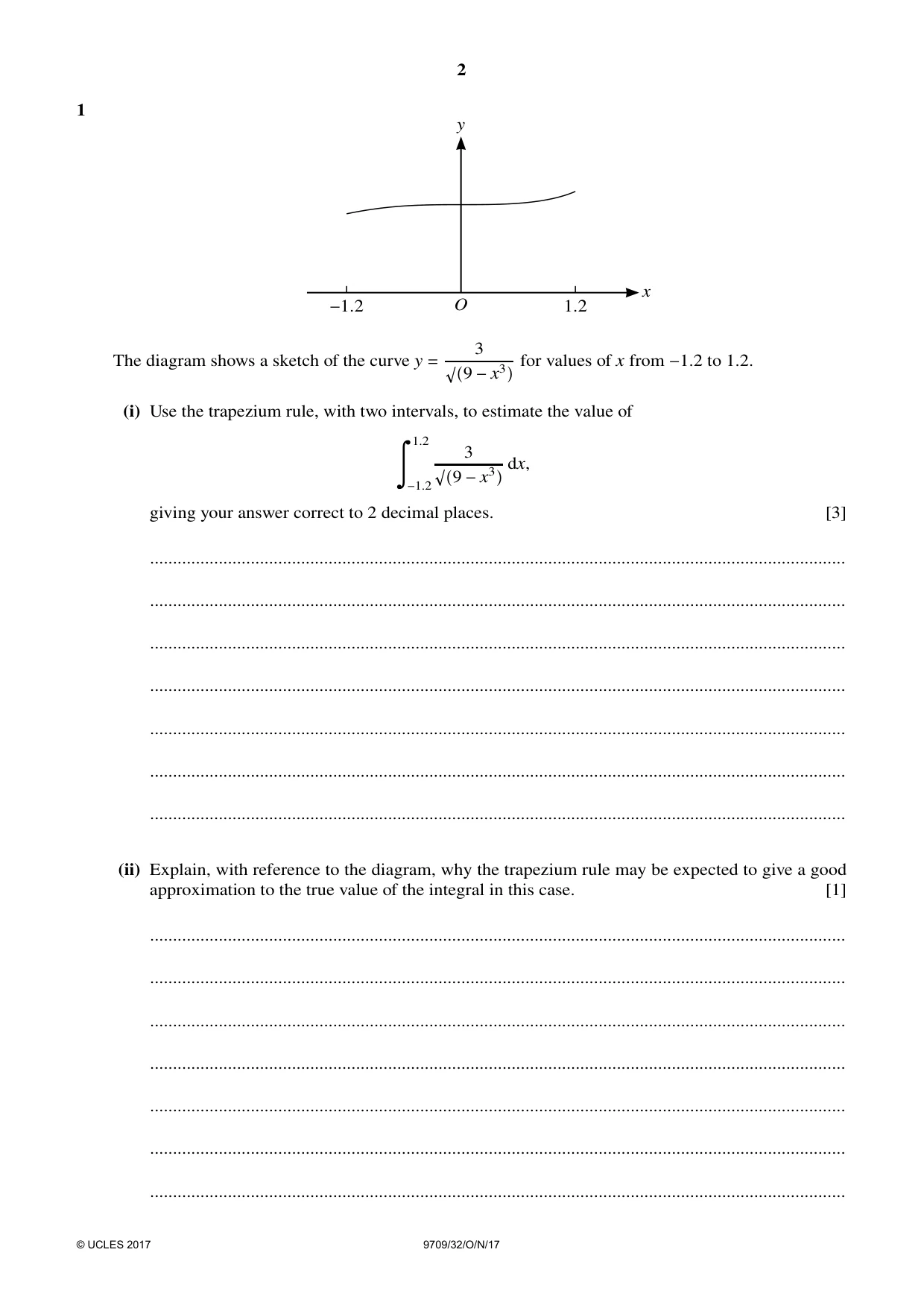 Cambridge A Level Mathematics 9709 2017 Oct/Nov Paper 3 · Variant 2 question paper, page 2 of 20