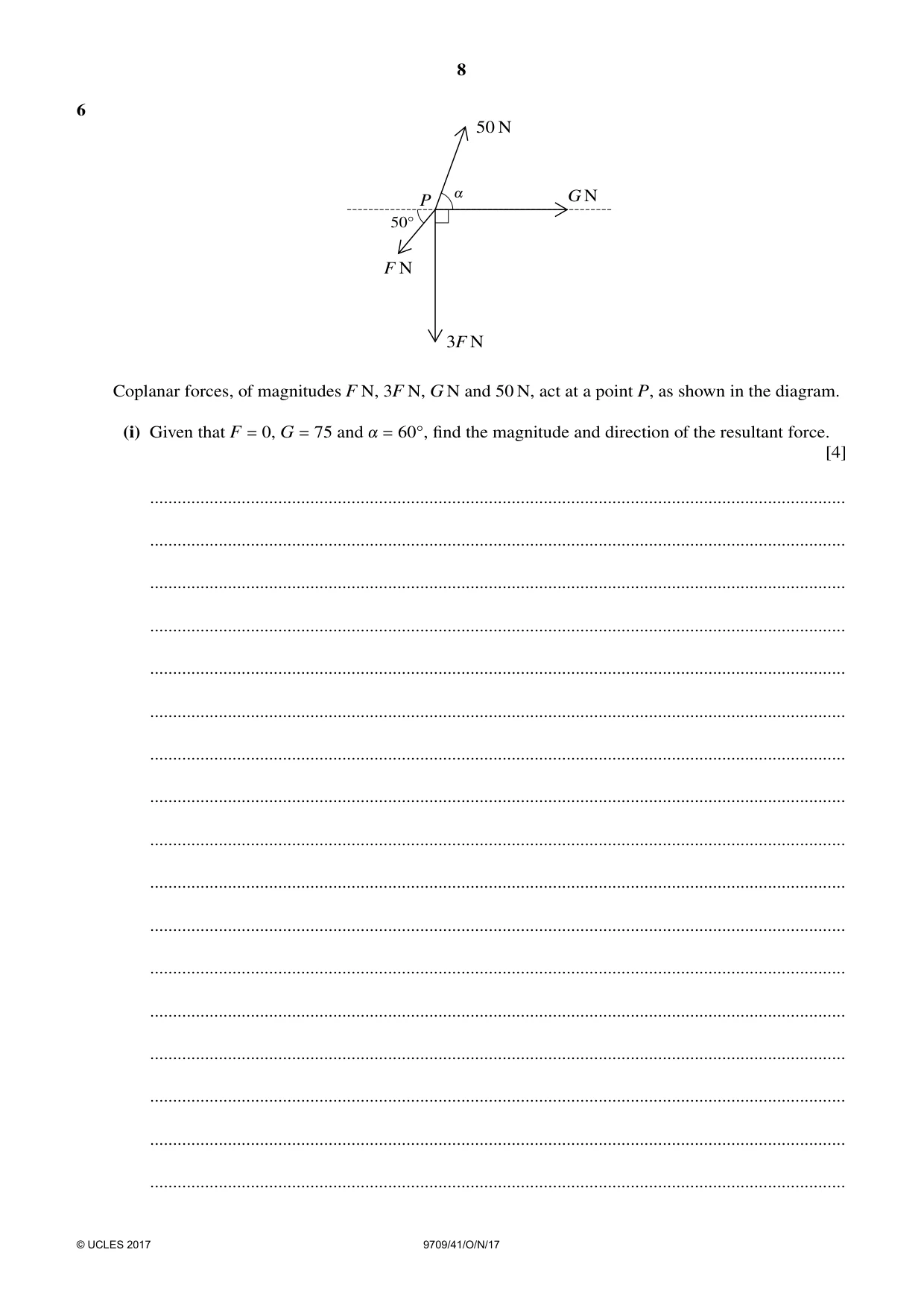 Cambridge A Level Mathematics 9709 2017 Oct/Nov Paper 4 · Variant 1 question paper, page 8 of 12
