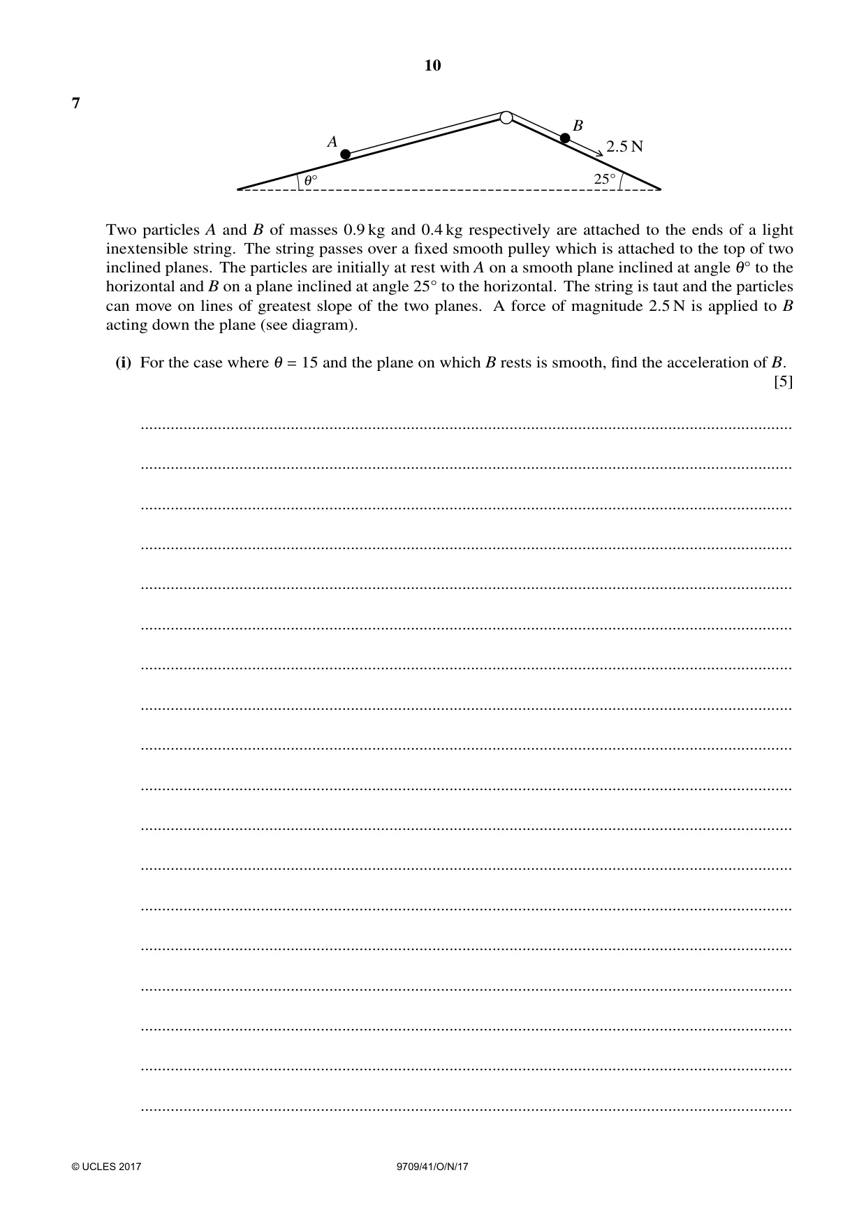 Cambridge A Level Mathematics 9709 2017 Oct/Nov Paper 4 · Variant 1 question paper, page 10 of 12