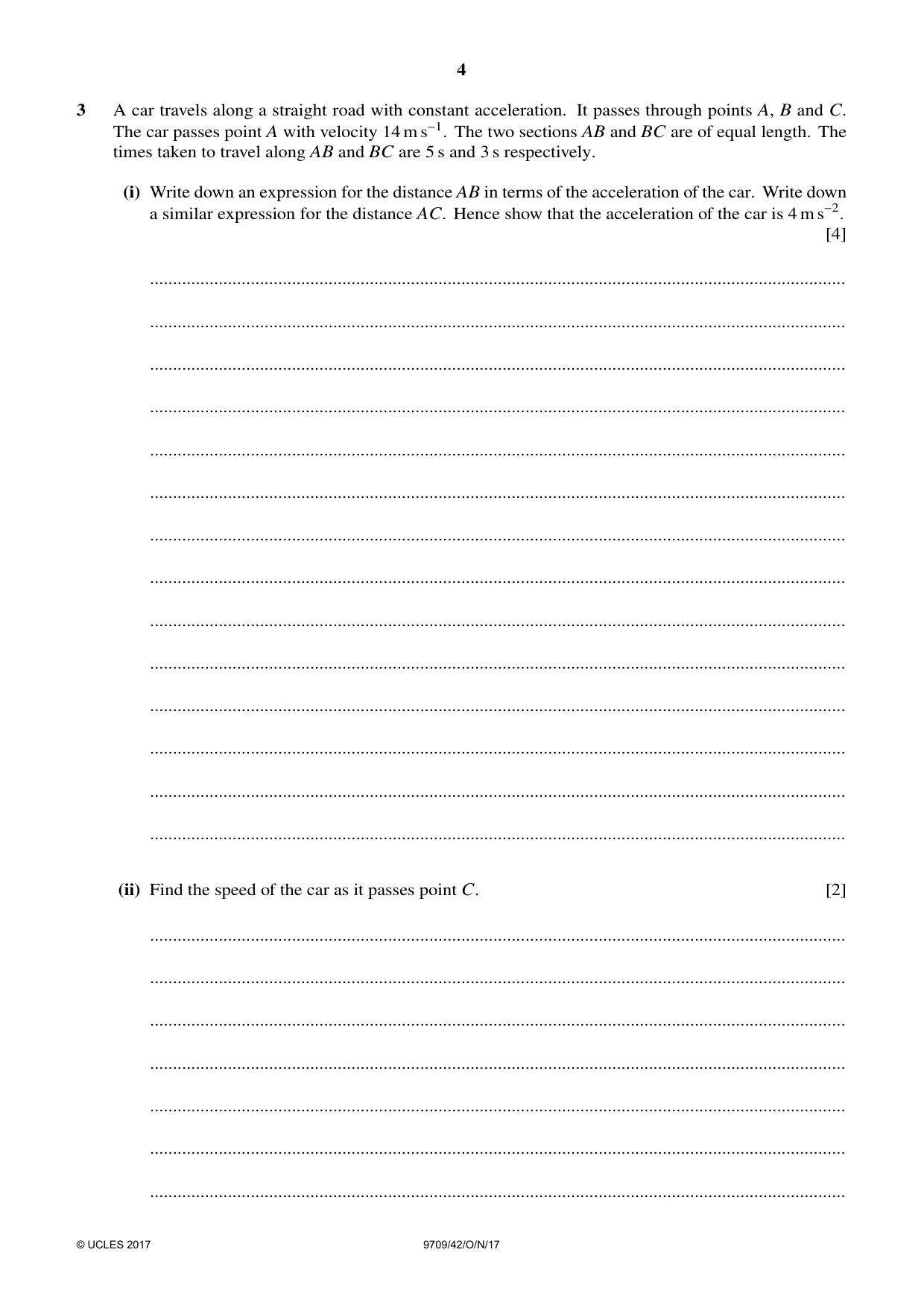 Cambridge A Level Mathematics 9709 2017 Oct/Nov Paper 4 · Variant 2 question paper, page 4 of 12