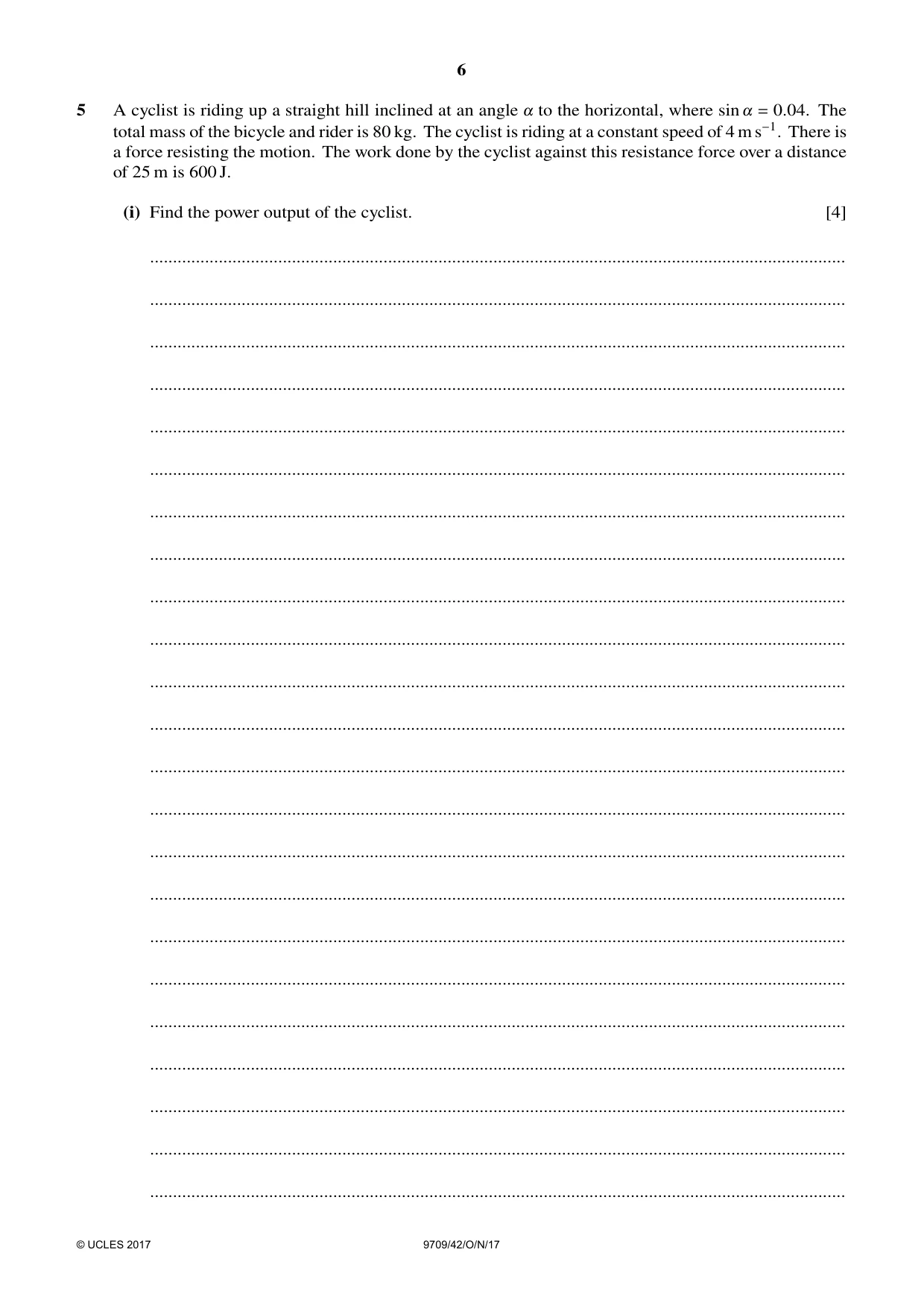 Cambridge A Level Mathematics 9709 2017 Oct/Nov Paper 4 · Variant 2 question paper, page 6 of 12