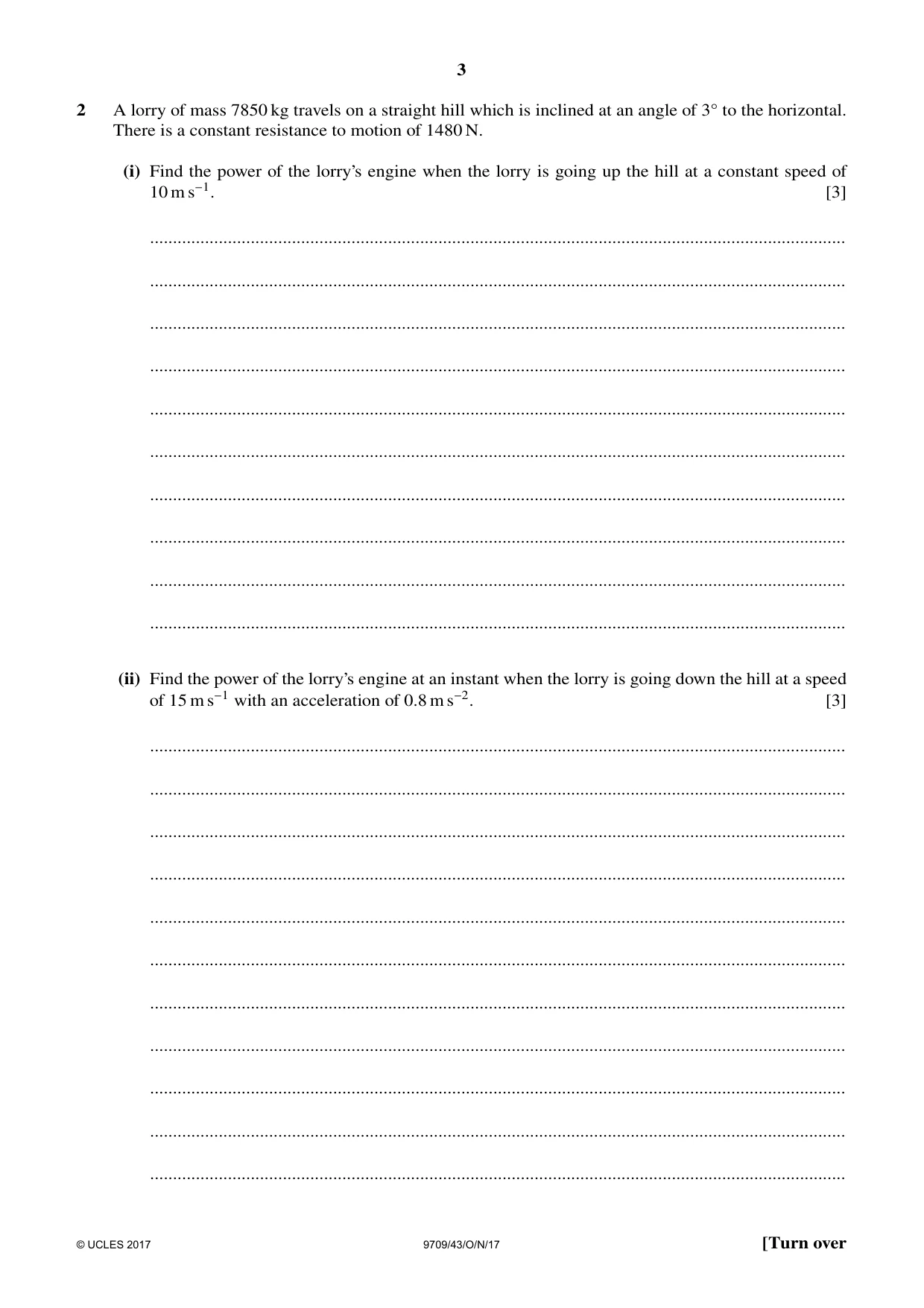 Cambridge A Level Mathematics 9709 2017 Oct/Nov Paper 4 · Variant 3 question paper, page 3 of 12