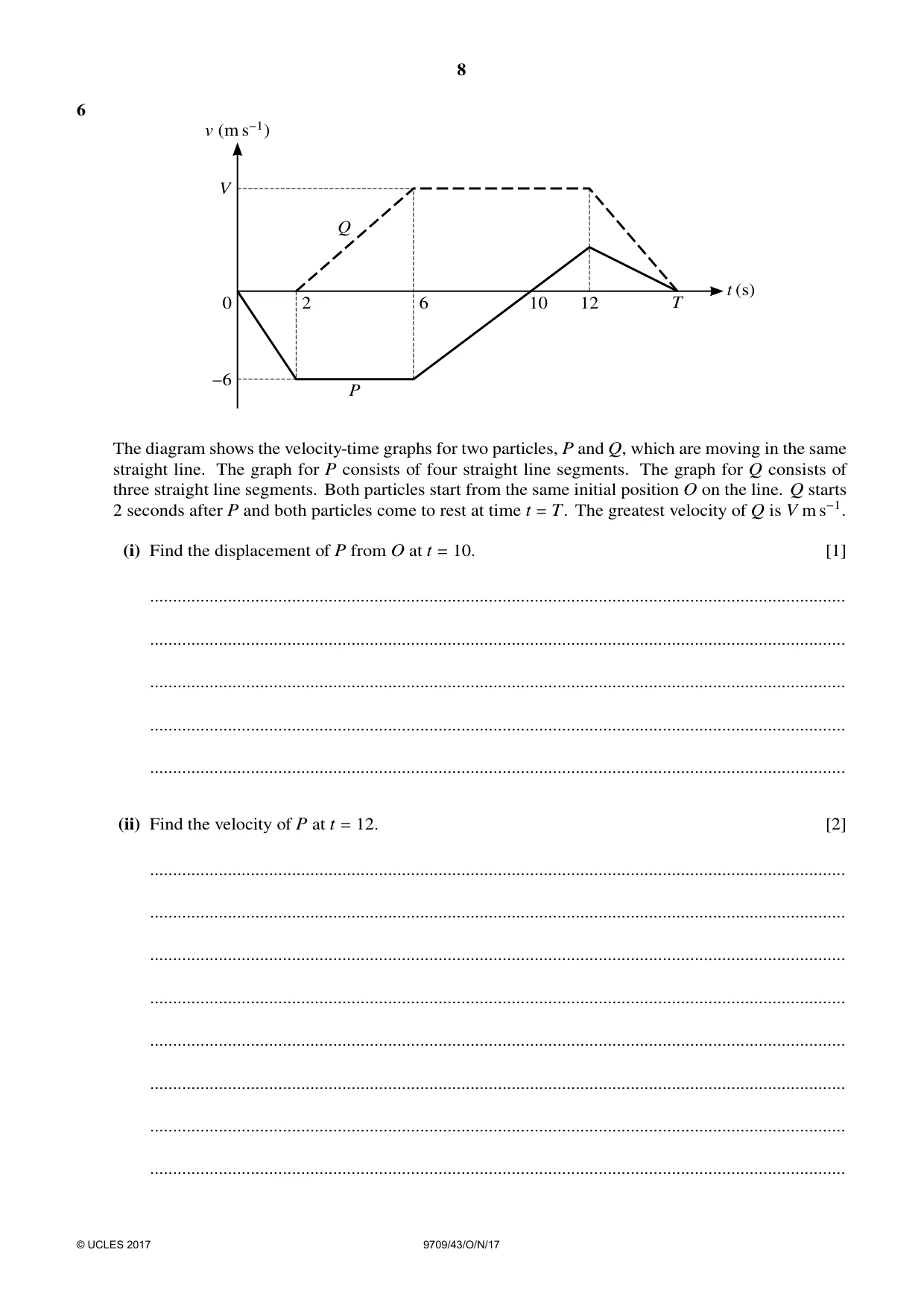 Cambridge A Level Mathematics 9709 2017 Oct/Nov Paper 4 · Variant 3 question paper, page 8 of 12