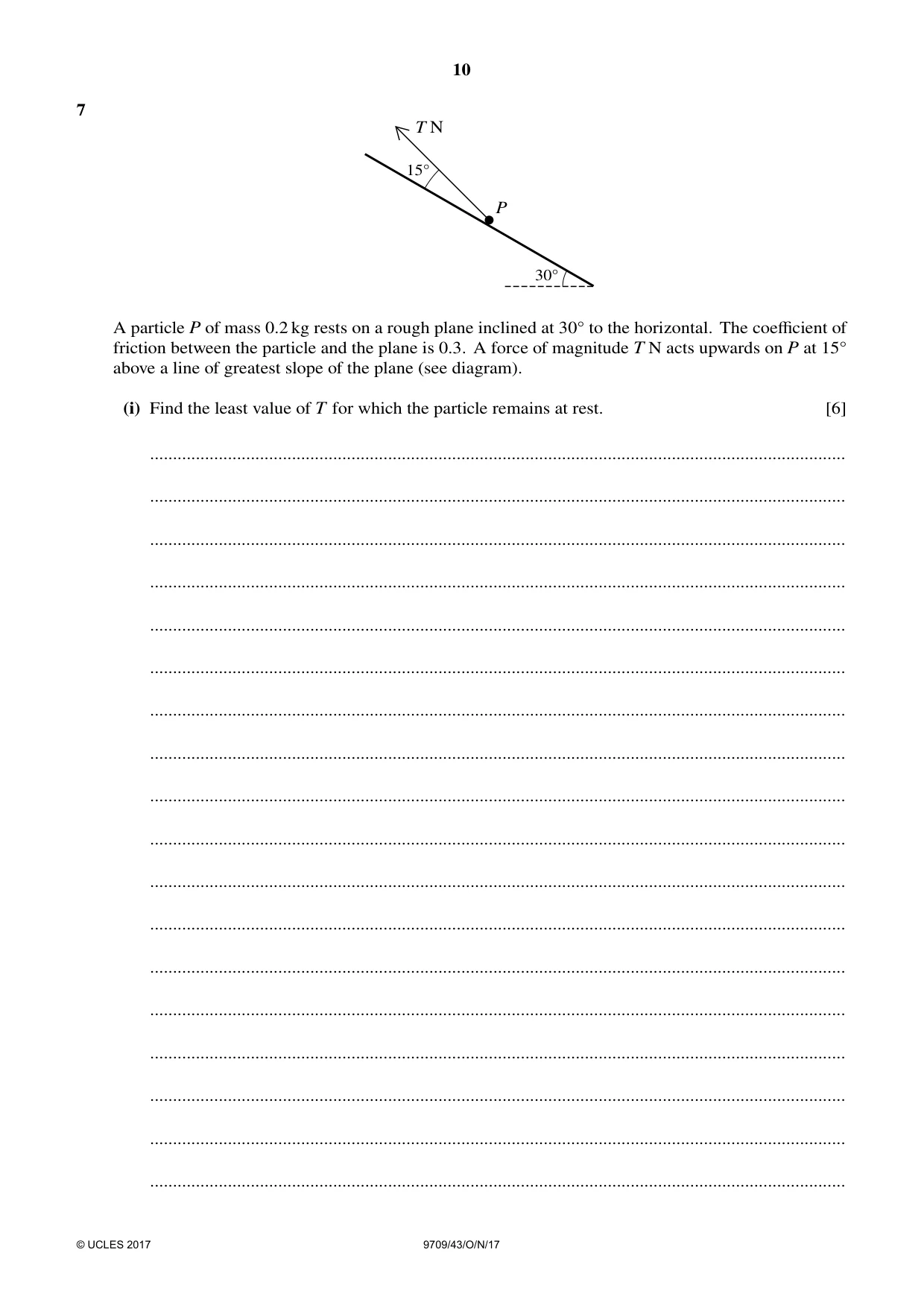 Cambridge A Level Mathematics 9709 2017 Oct/Nov Paper 4 · Variant 3 question paper, page 10 of 12