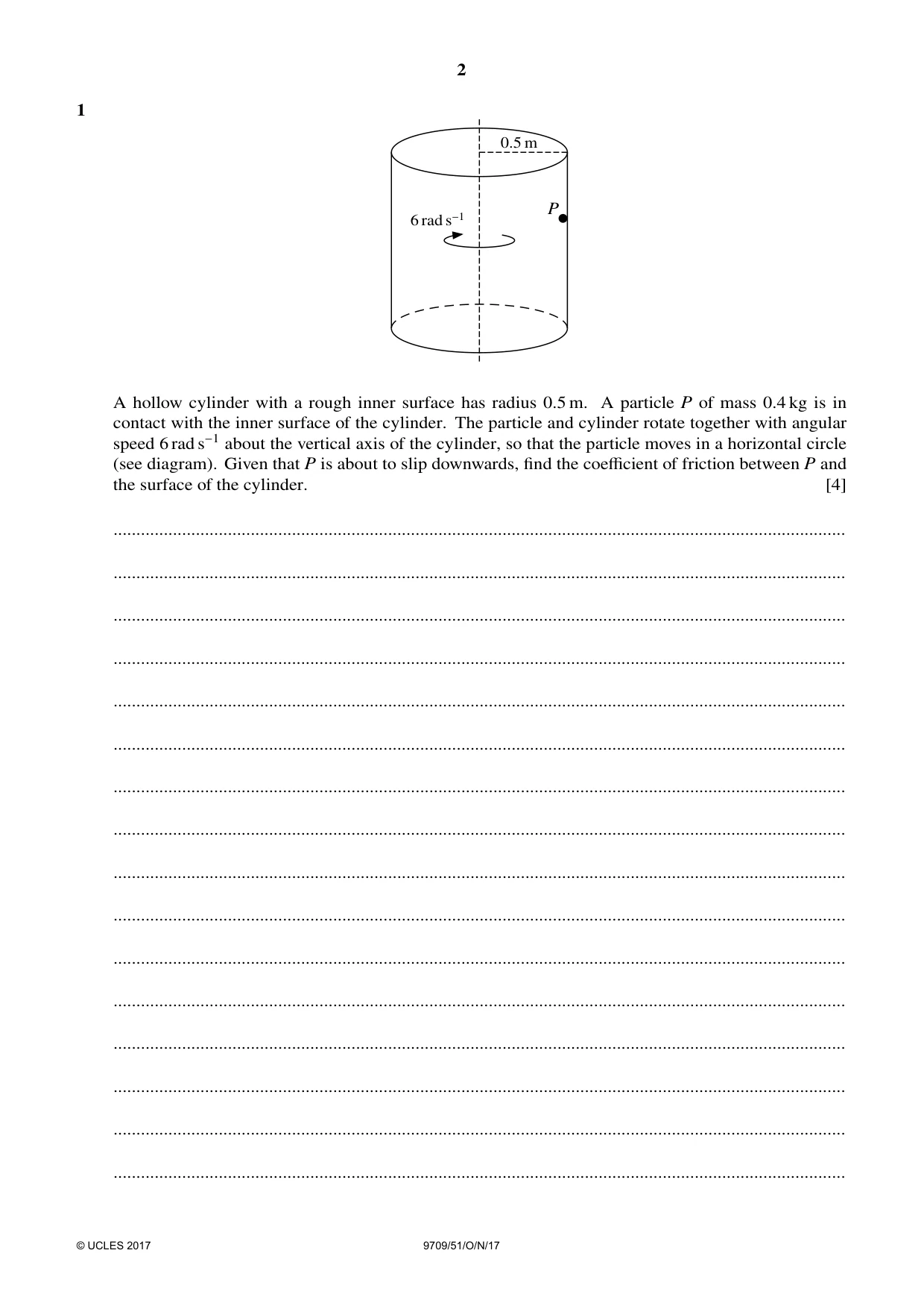 Cambridge A Level Mathematics 9709 2017 Oct/Nov Paper 5 · Variant 1 question paper, page 2 of 16