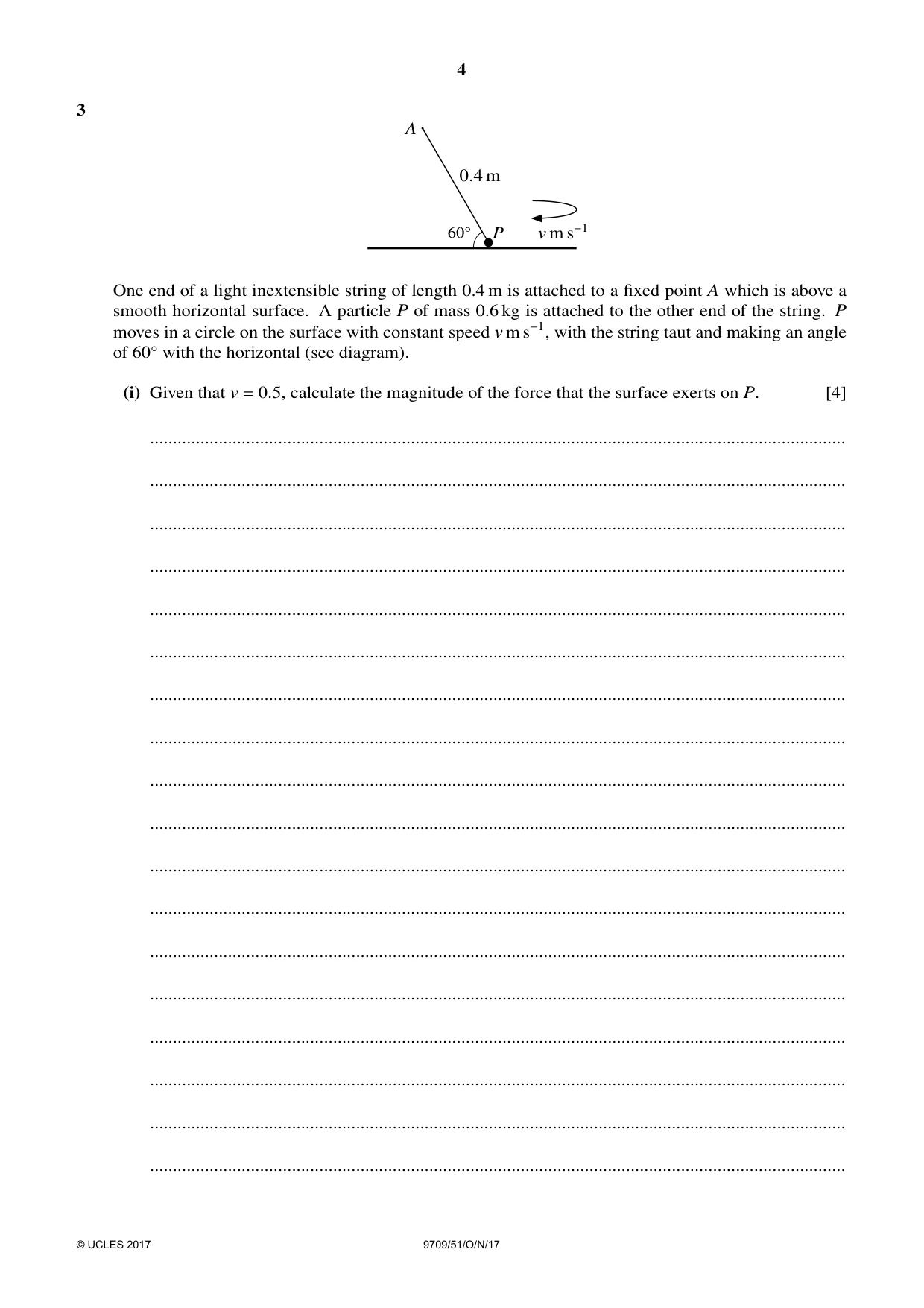 Cambridge A Level Mathematics 9709 2017 Oct/Nov Paper 5 · Variant 1 question paper, page 4 of 16