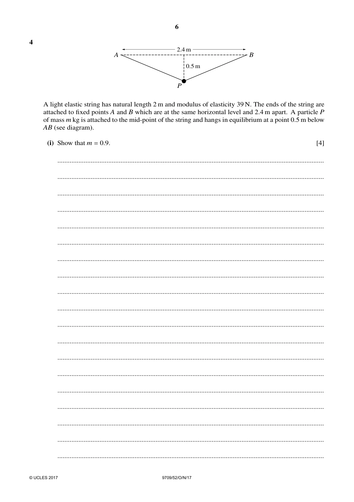 Cambridge A Level Mathematics 9709 2017 Oct/Nov Paper 5 · Variant 2 question paper, page 6 of 16