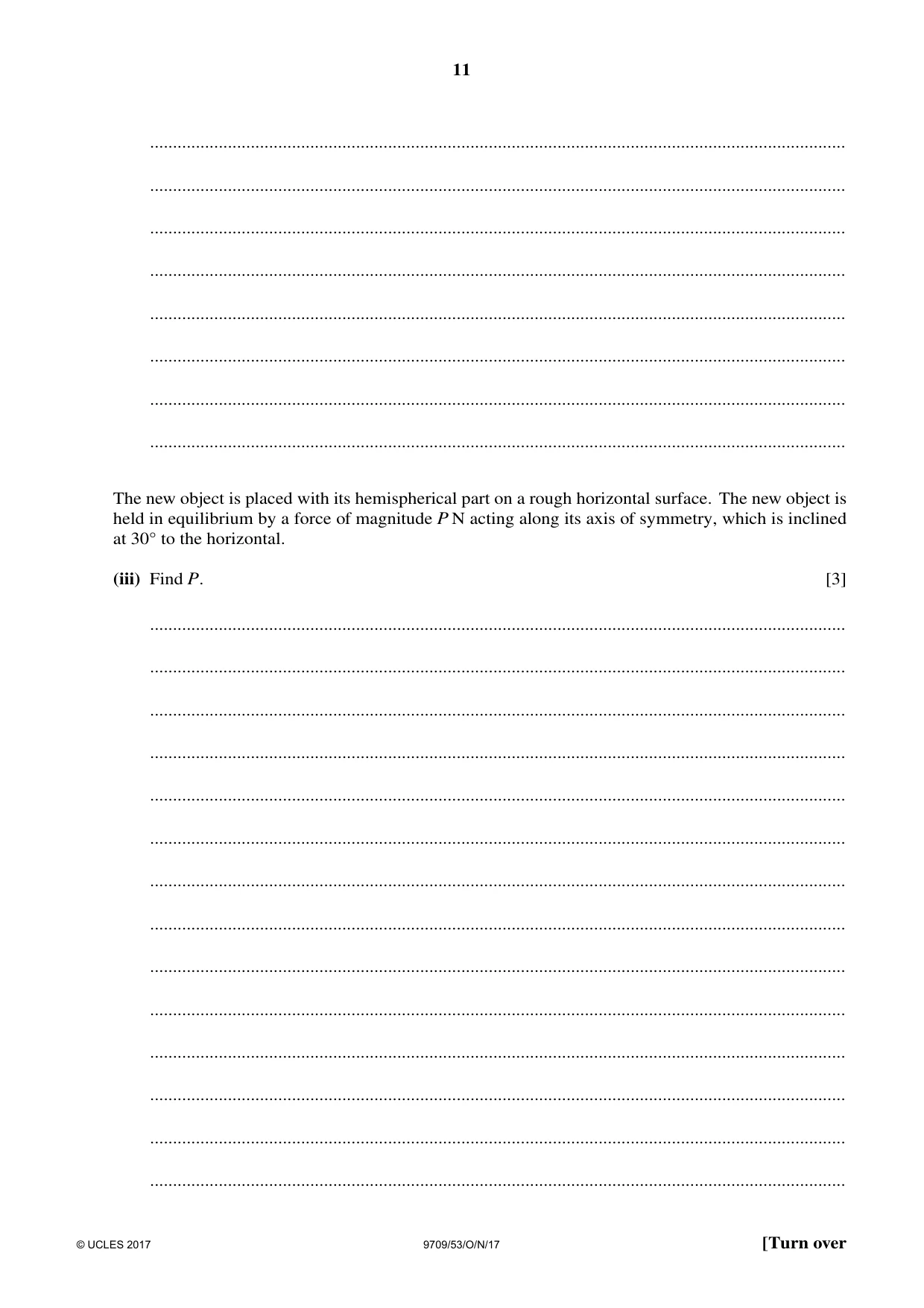 Cambridge A Level Mathematics 9709 2017 Oct/Nov Paper 5 · Variant 3 question paper, page 11 of 16