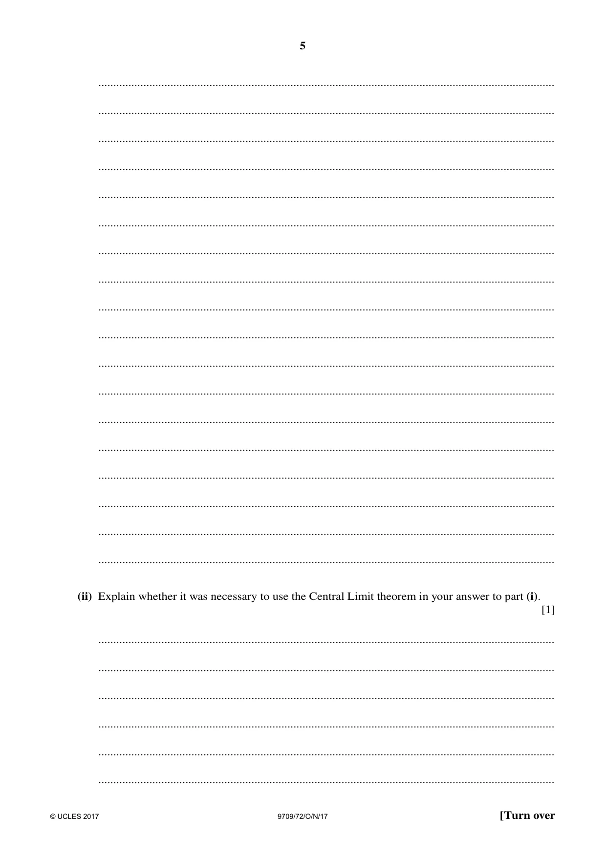 Cambridge A Level Mathematics 9709 2017 Oct/Nov Paper 7 · Variant 2 question paper, page 5 of 12