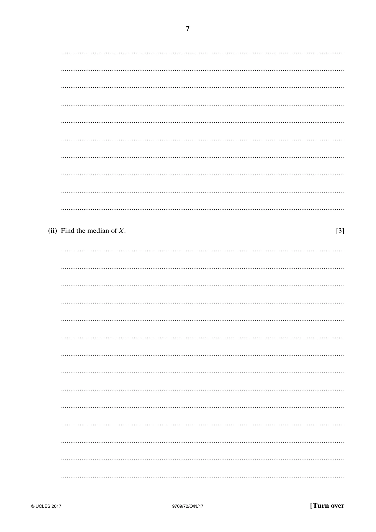 Cambridge A Level Mathematics 9709 2017 Oct/Nov Paper 7 · Variant 2 question paper, page 7 of 12