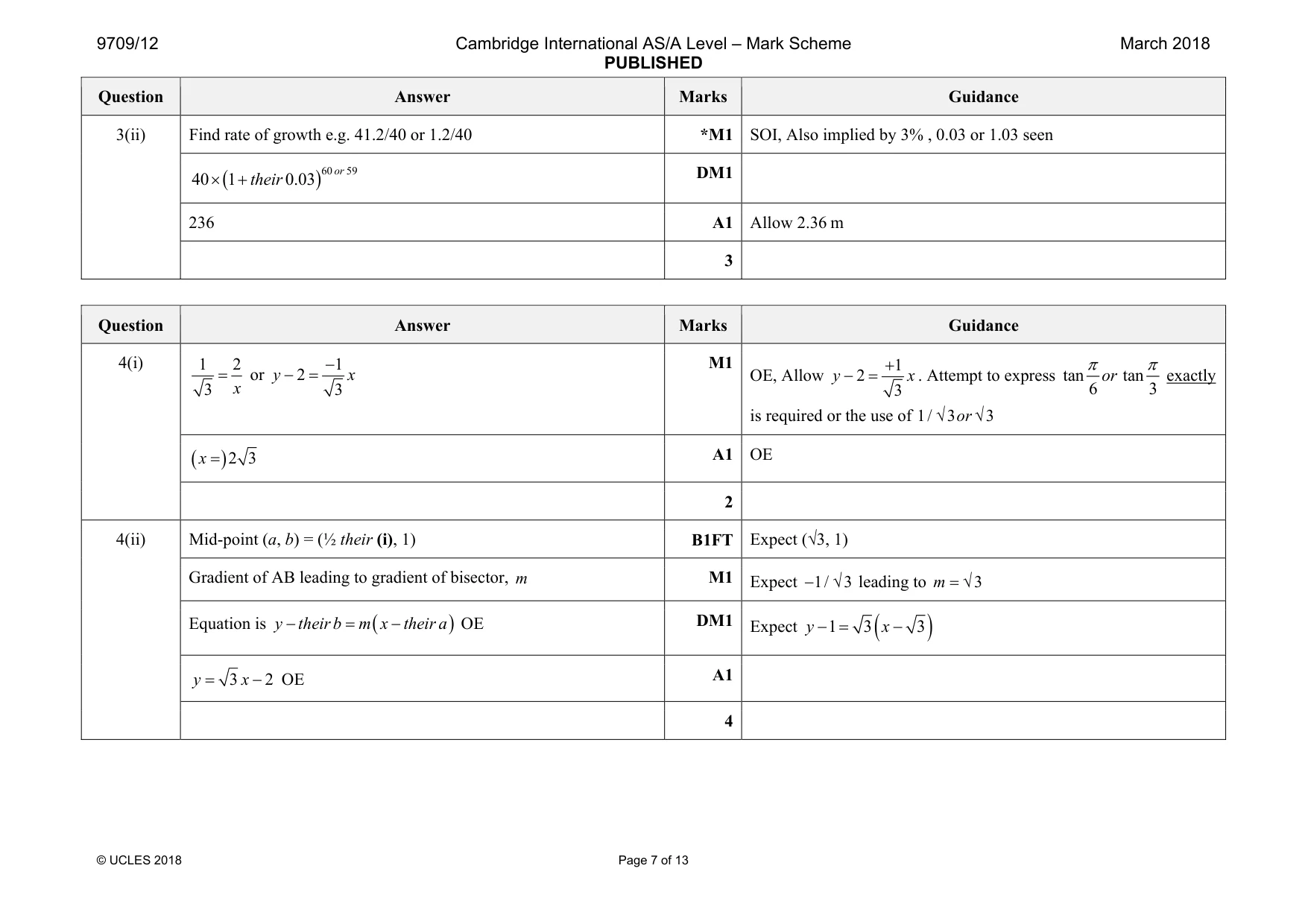 Mark scheme, page 7 of 13
