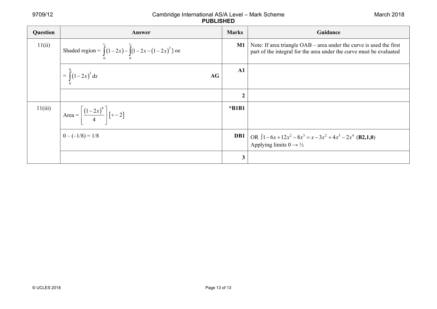 Mark scheme, page 13 of 13