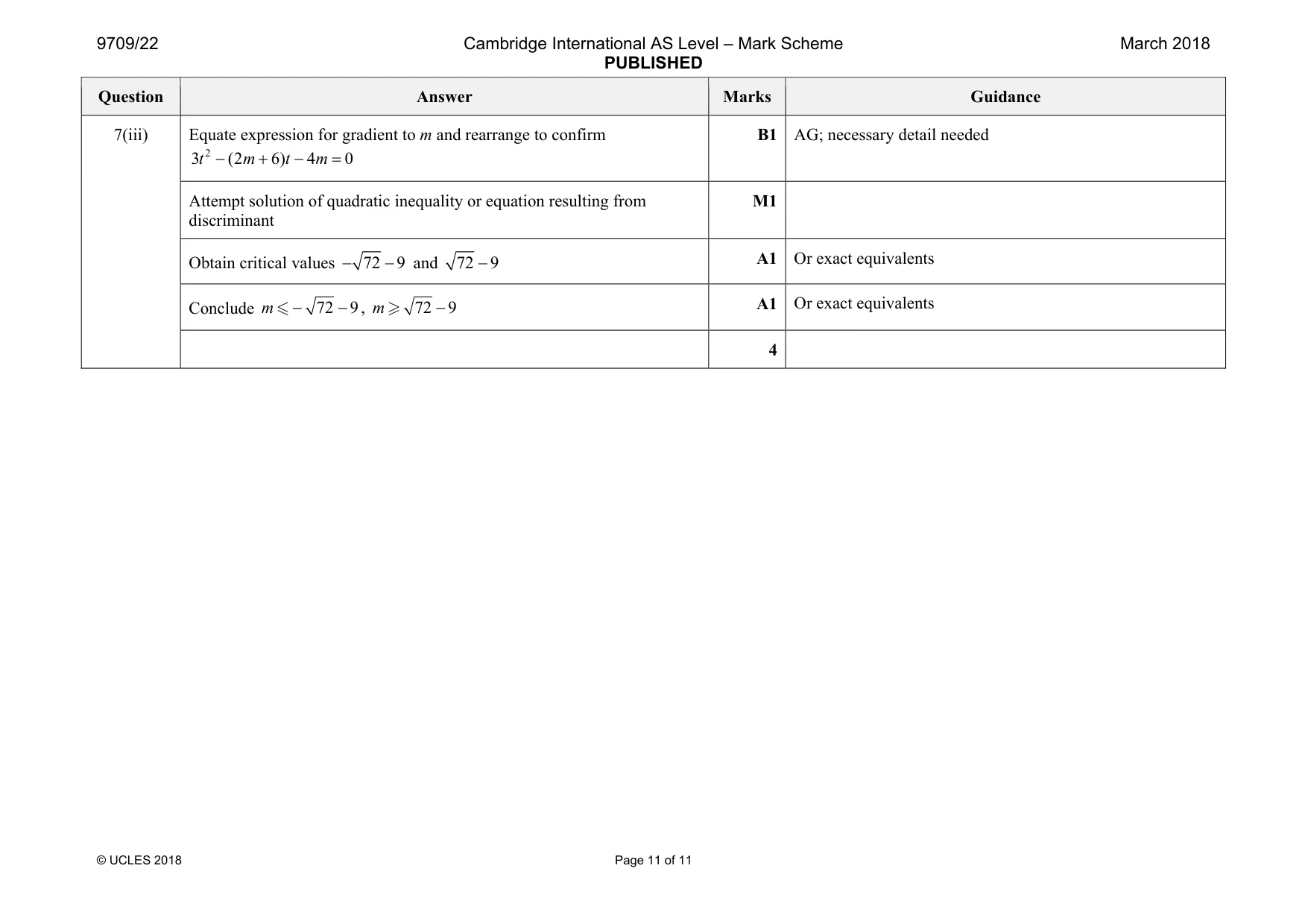 Mark scheme, page 11 of 11