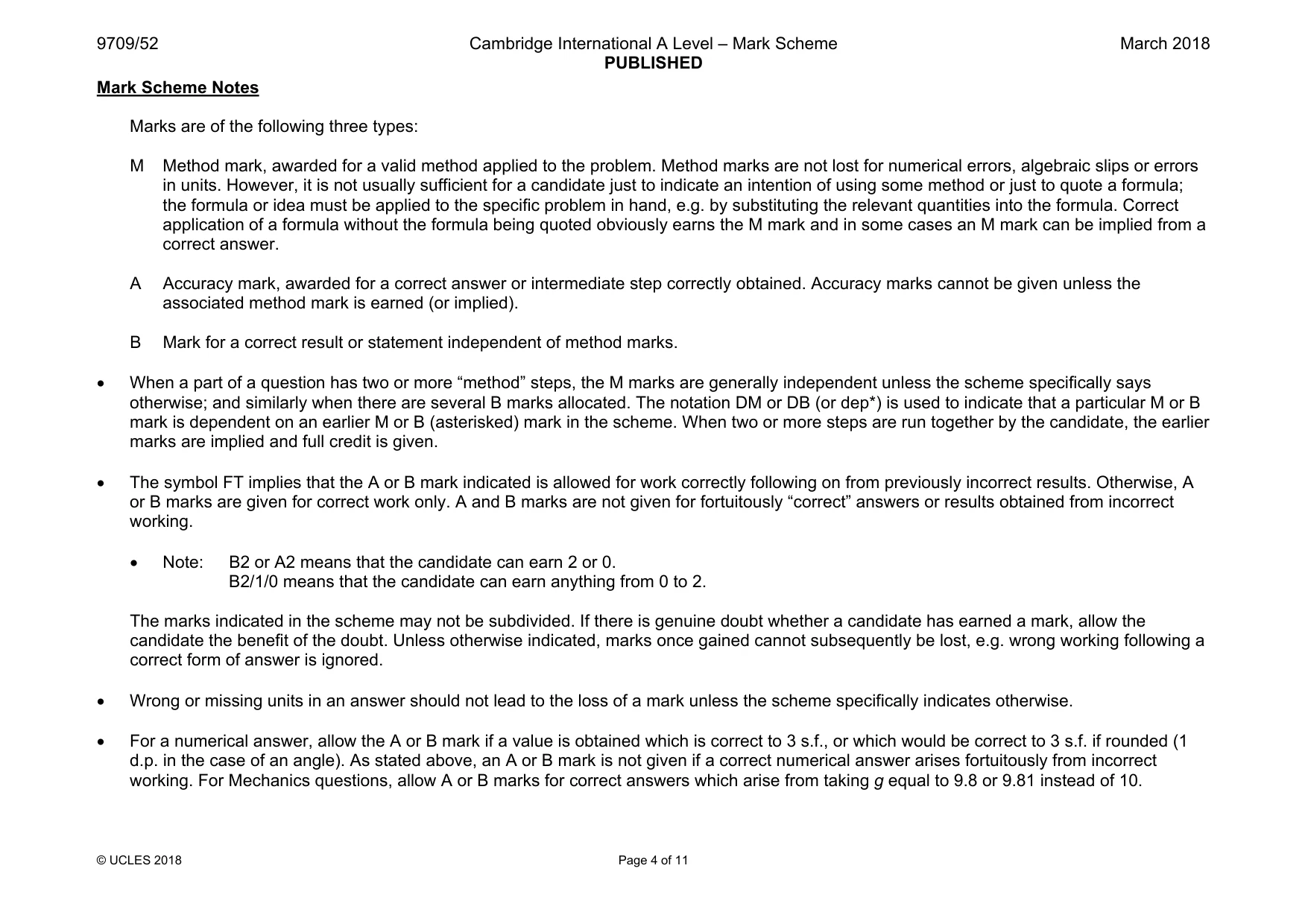 Mark scheme, page 4 of 11