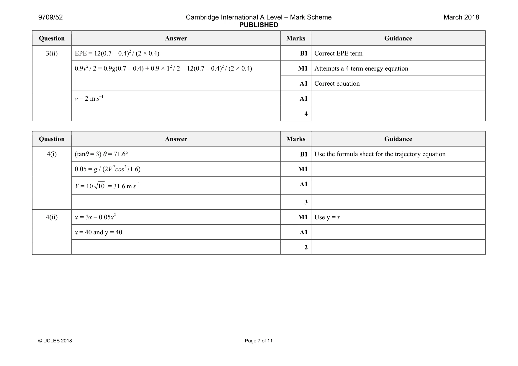 Mark scheme, page 7 of 11